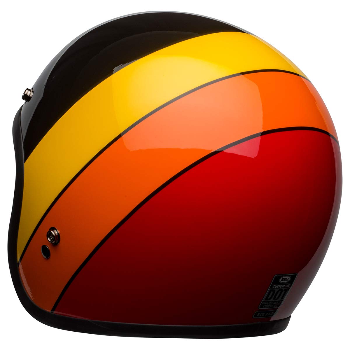 Bell Custom 500 Open-Face Motorcycle Helmet (Riff Gloss Black/Yellow/Orange/Red - Small)