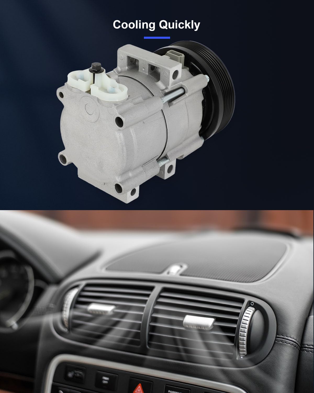 ECCPP A/C Compressor with Clutch 1995-2000 Fit for Ford Contour 2.5L 2001-2006 Fit for Mazda Tribute 3.0L AC Compressor