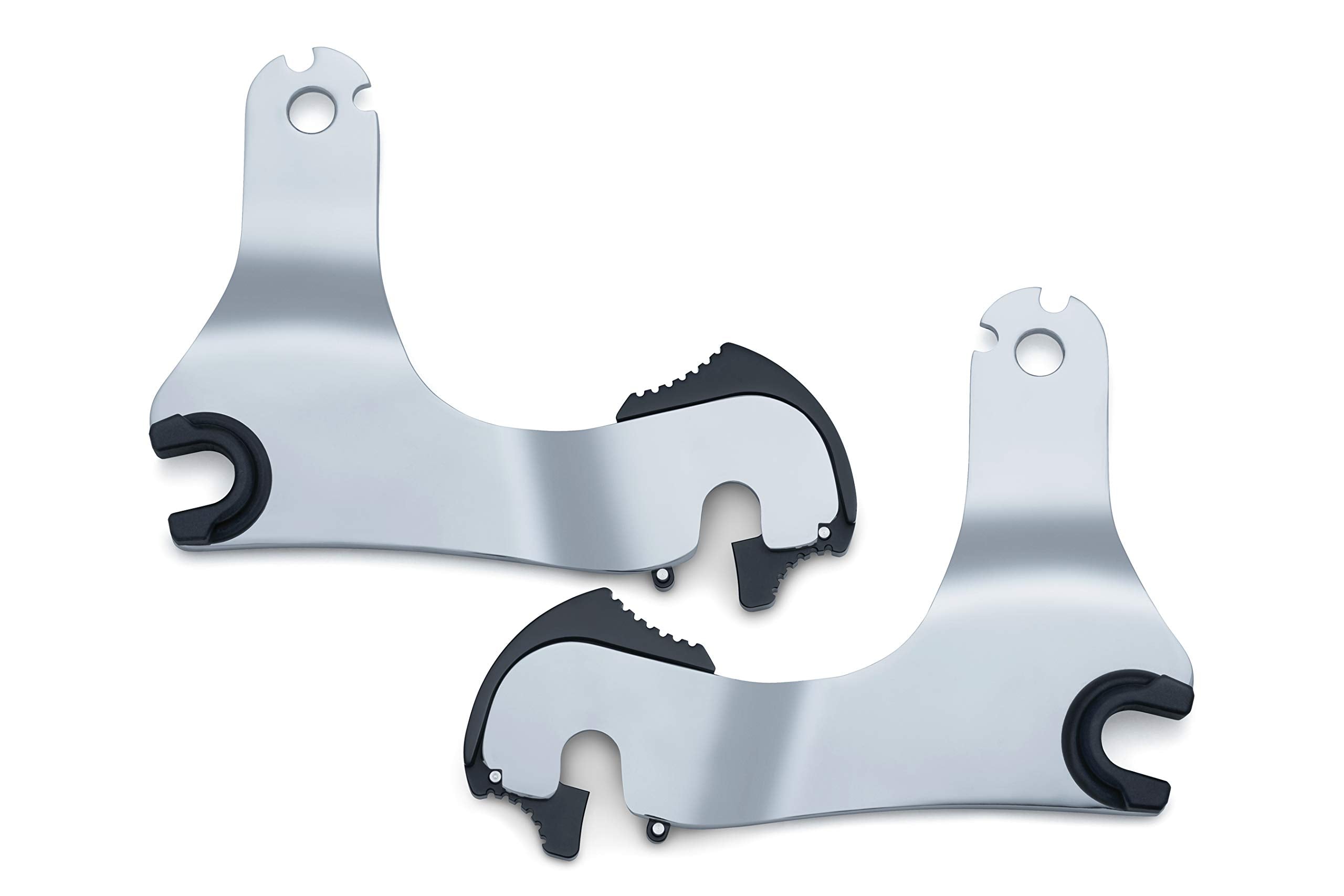 Kuryakyn 7093 Multi-Purpose Driver/Passenger Seat Backrest Component: Quick Release Mounts For 2014-19 Harley-Davidson Touring Motorcycles, 1 Pair, Chrome