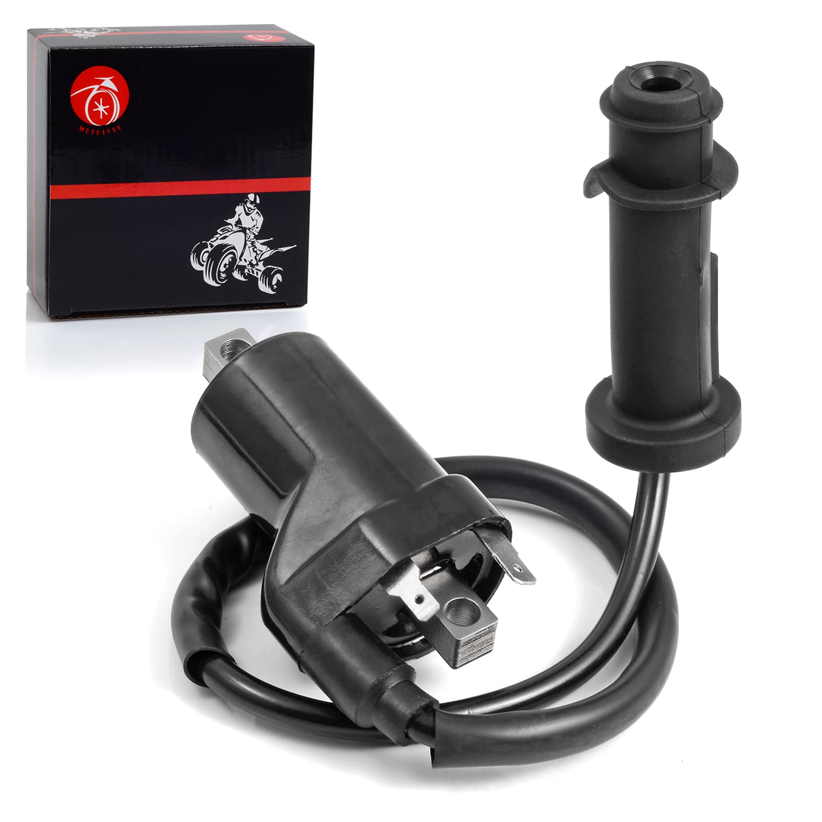 Ignition Coil Pack & Spark Plug Cap Compatible With Arctic Cat 550 700 1000 2009-2016 Prowler Xt 550 2011-2014 Prowler Xtx 700 2008-2012 Prowler Xtz 1000 2009-2014 0824-043 0824-049