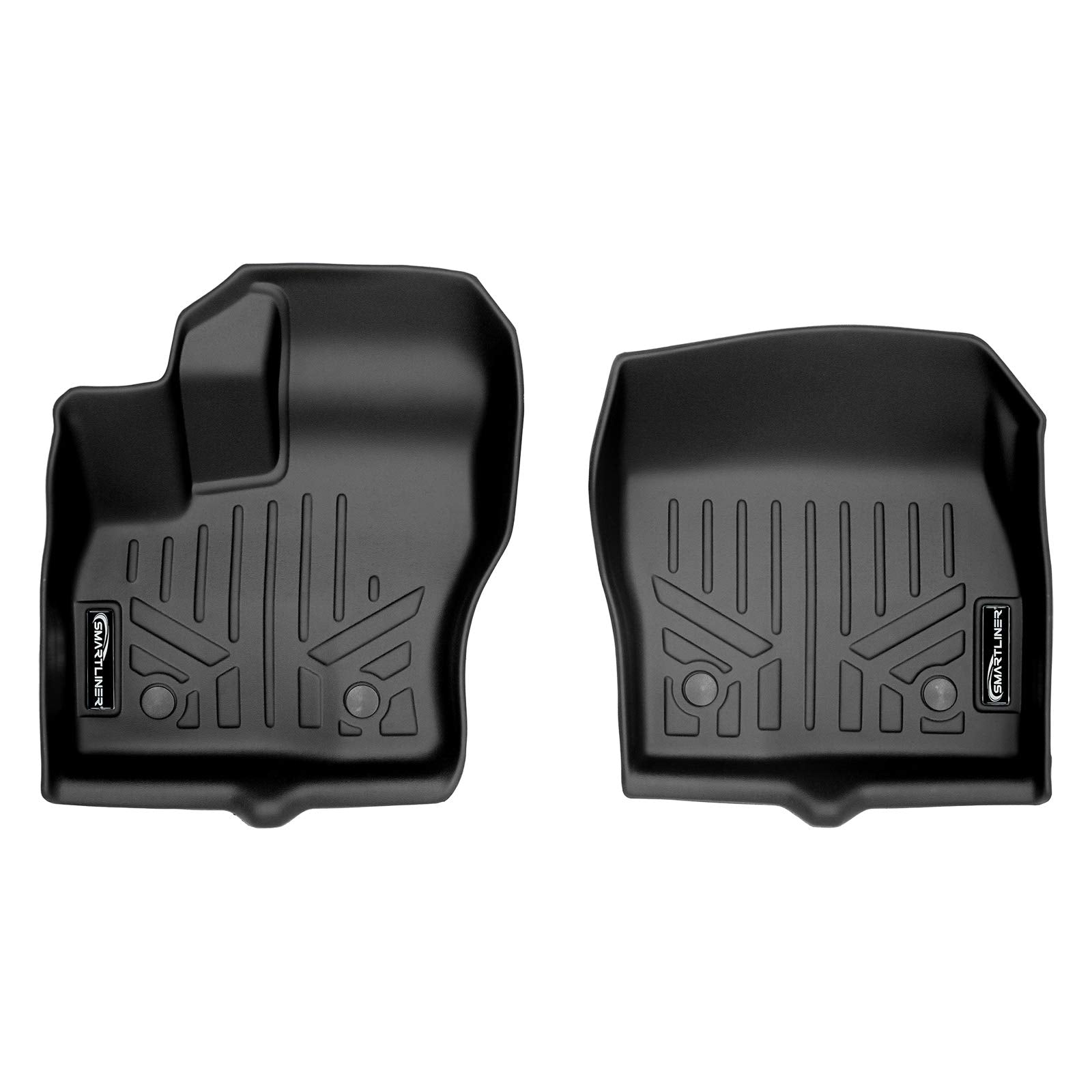 MAXLINER Floor Mats 1st Row Liner Set Black Compatible with 2014-2021 Ford Transit Connect with Vinyl Flooring and Floor Posts O