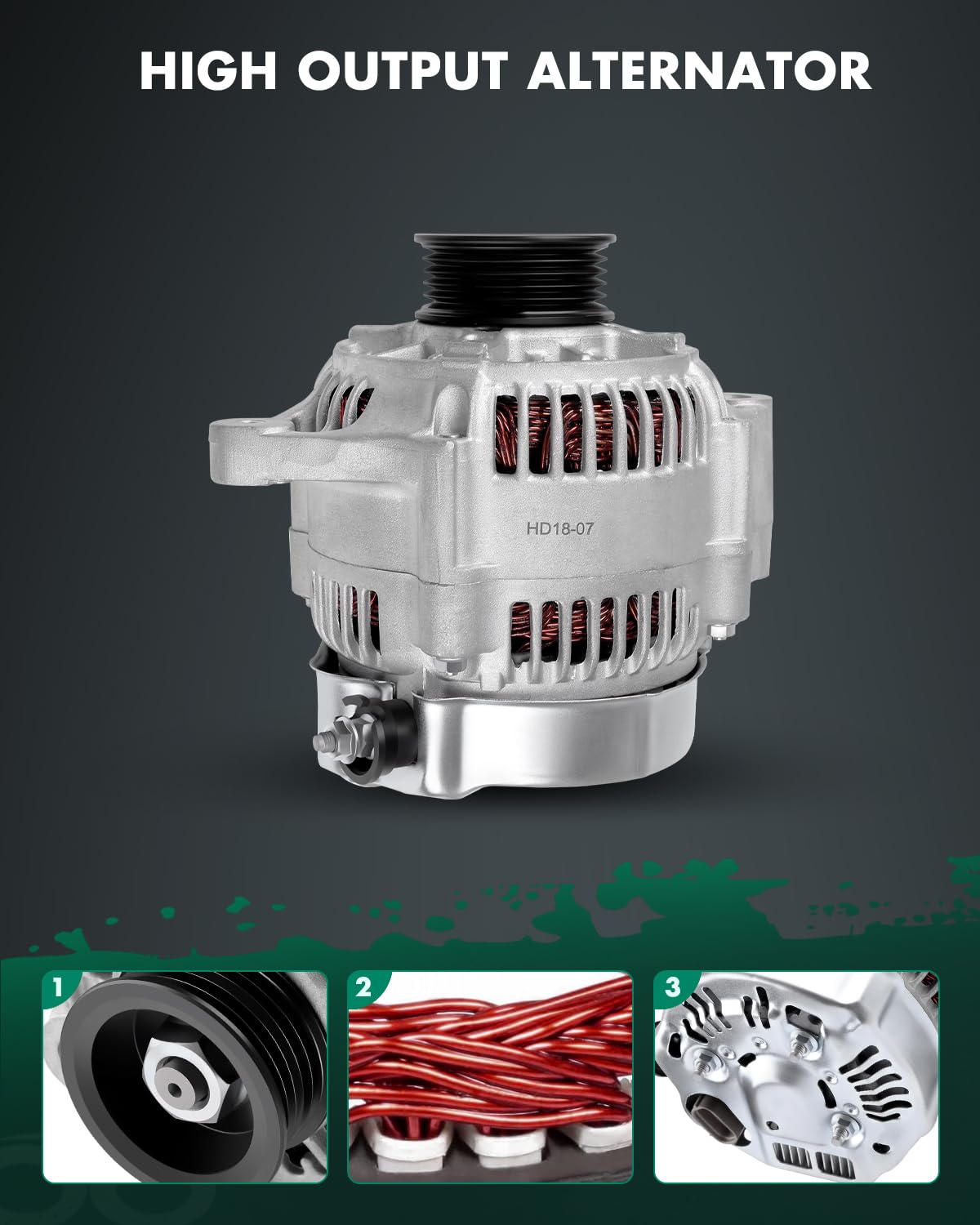 SCITOO New Alternator 95Amp 4-Wire Replacement for Suzuki for Grand Vitara 2001 2005,for Suzuki for XL-7 2002-2006 11164, 13982