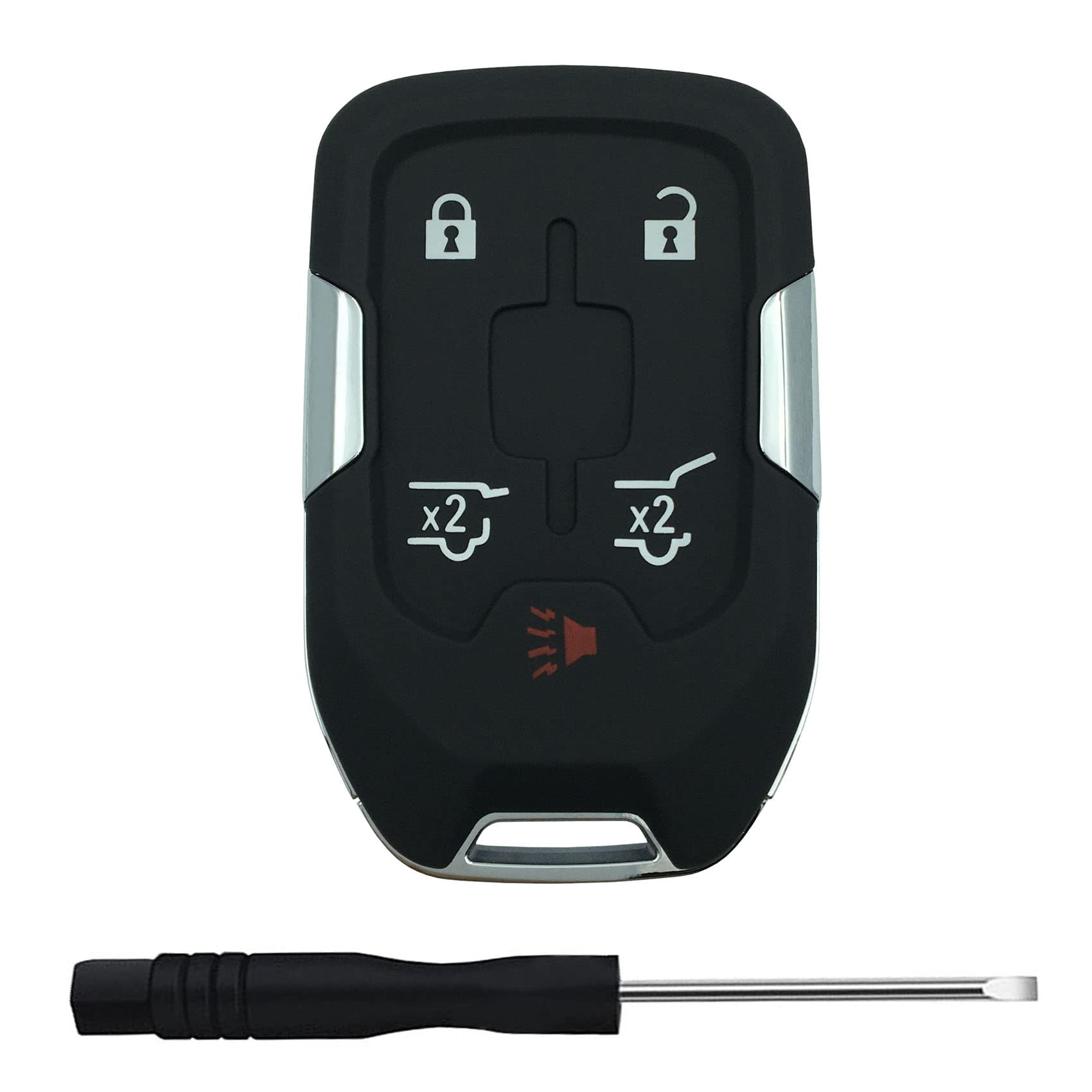 Replacement Keyless Entry Remote Key Fob Shell Case For Gmc Yukon Chevy Tahoe Suburban Silverado Car Key Fob Cover (5 Button-A)