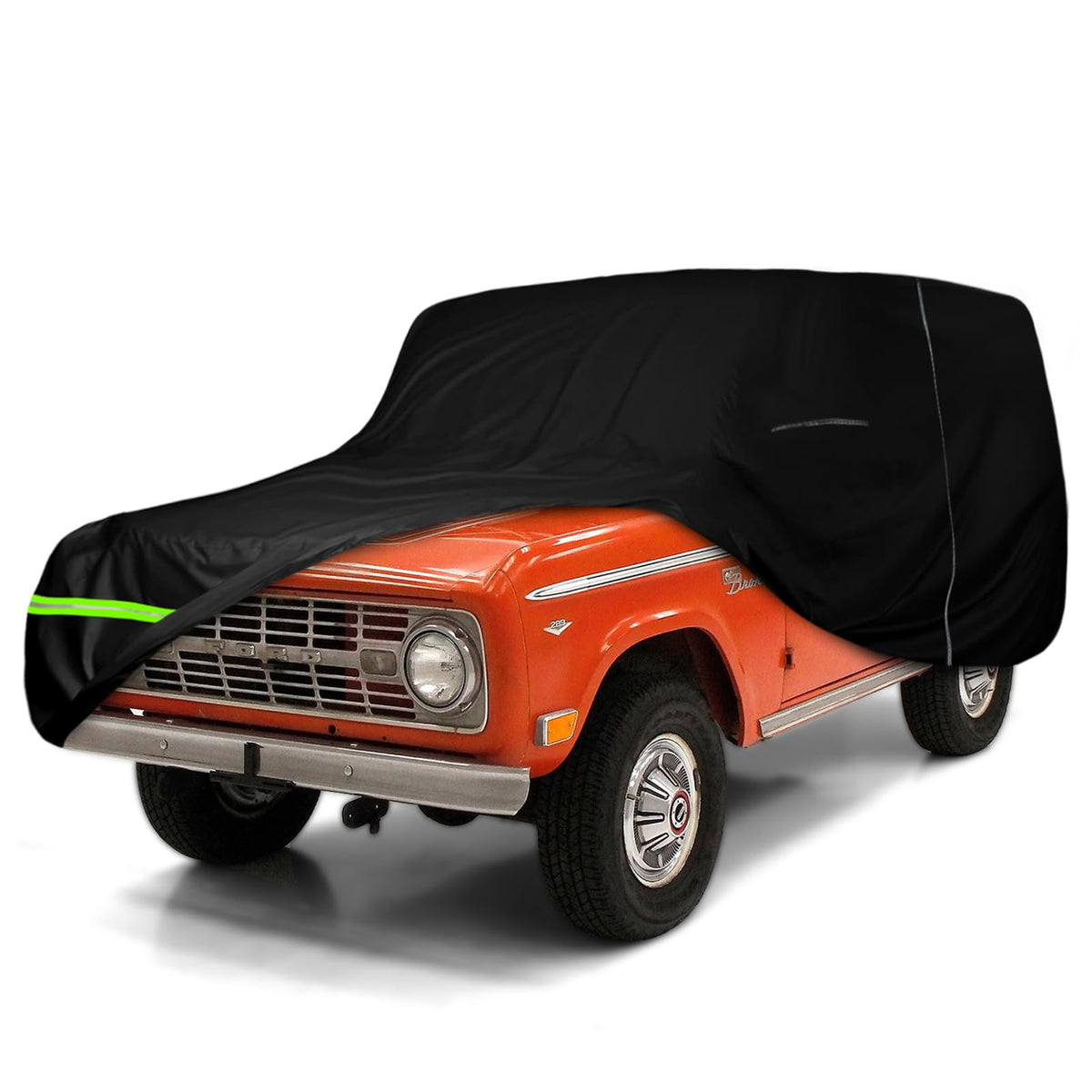 Waterproof Car Covers Replace For 1965-1977 Ford Bronco, 6 Layers All Weather Custom-Fit Car Cover With Zipper Door & Windproof