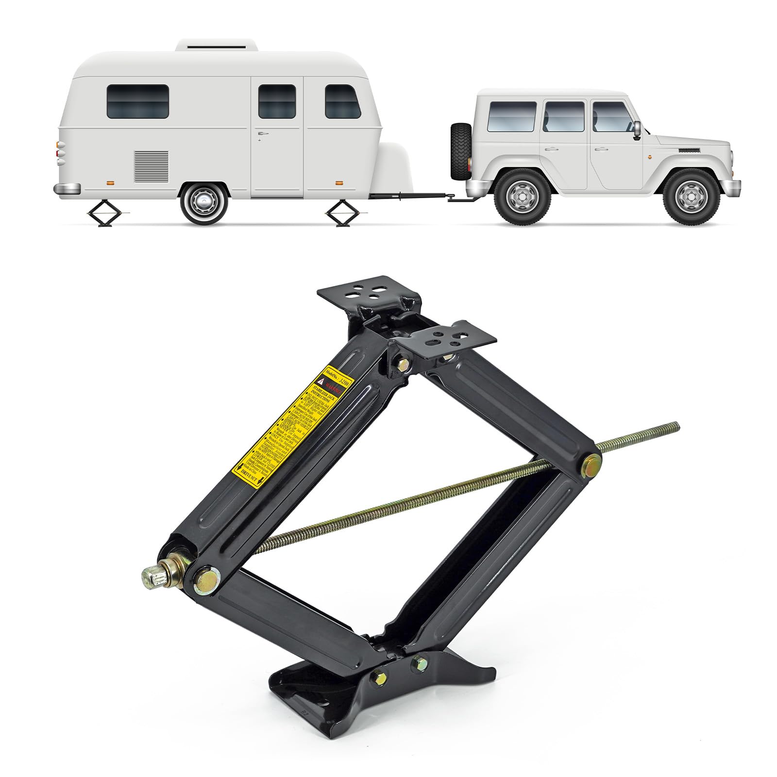 Cobra-Tek Universal RV Camper Travel Trailer Stabilizer Leveling Scissor Jack, Bolt-on or Weld-on, 2500 lbs Load Capacity, 24'' 