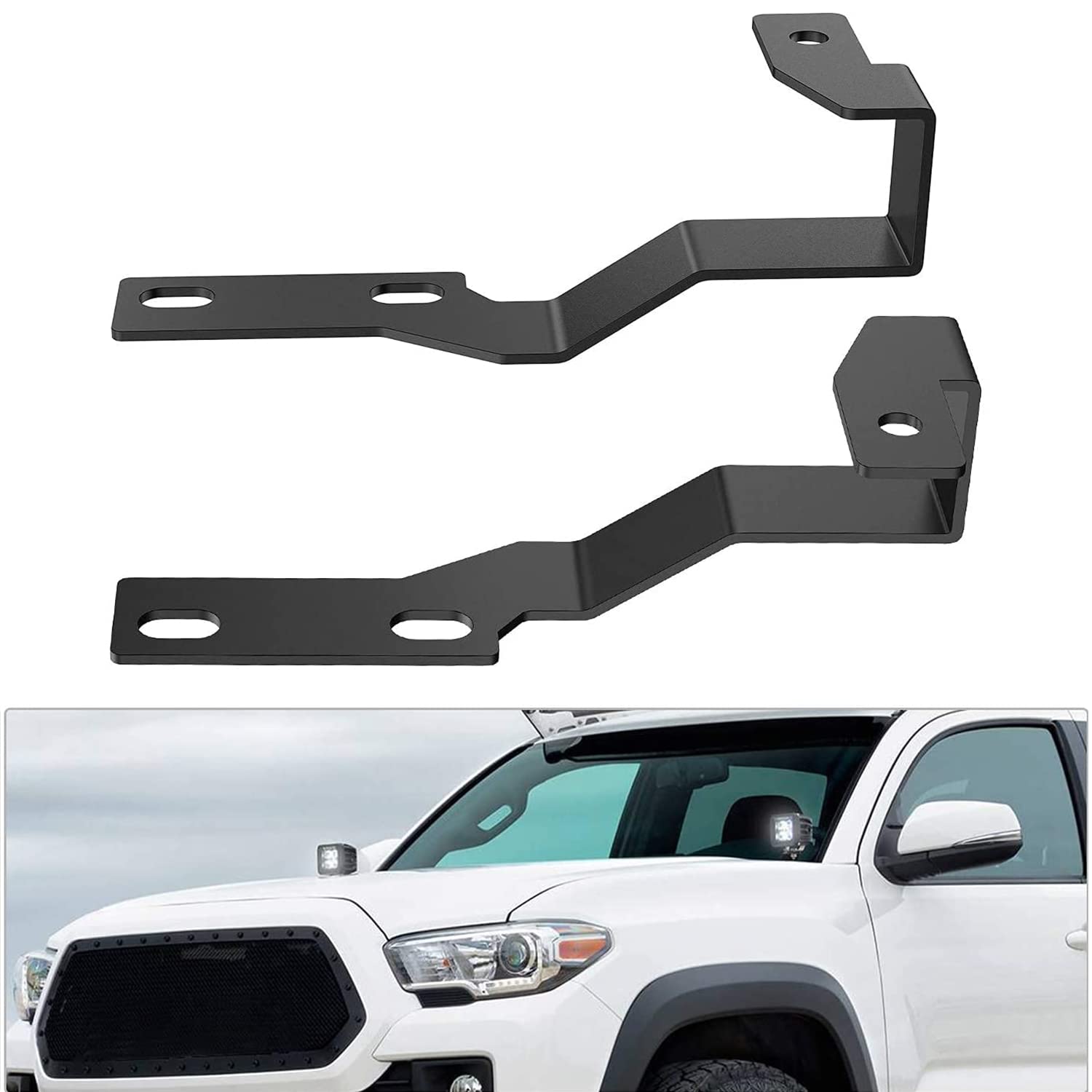 Nilight Ditch Light Brackets Auxiliary Offroad Work Led Pod A-Pillar Hood Mounts On 2Nd Gen Tacoma 2005 2006 2007 2008 2009 2010