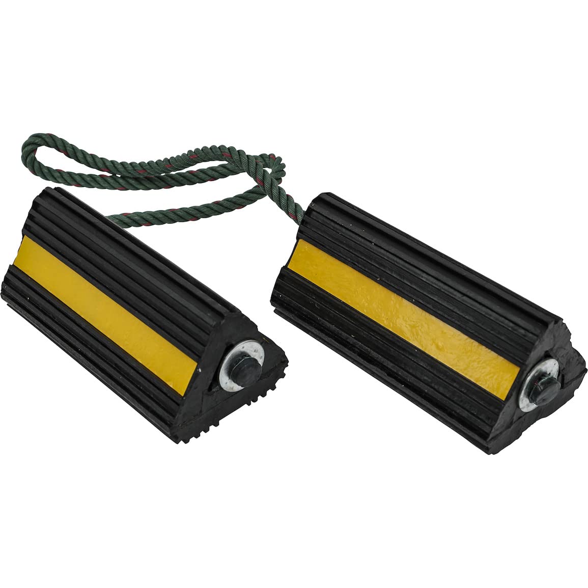 Buyers Products WC24483 Heavy Duty Wheel Chock Set, 4 x 4 x 8 Inch, 36 Inch Nylon Cord, Rust and Chemical Proof, Suggested for G