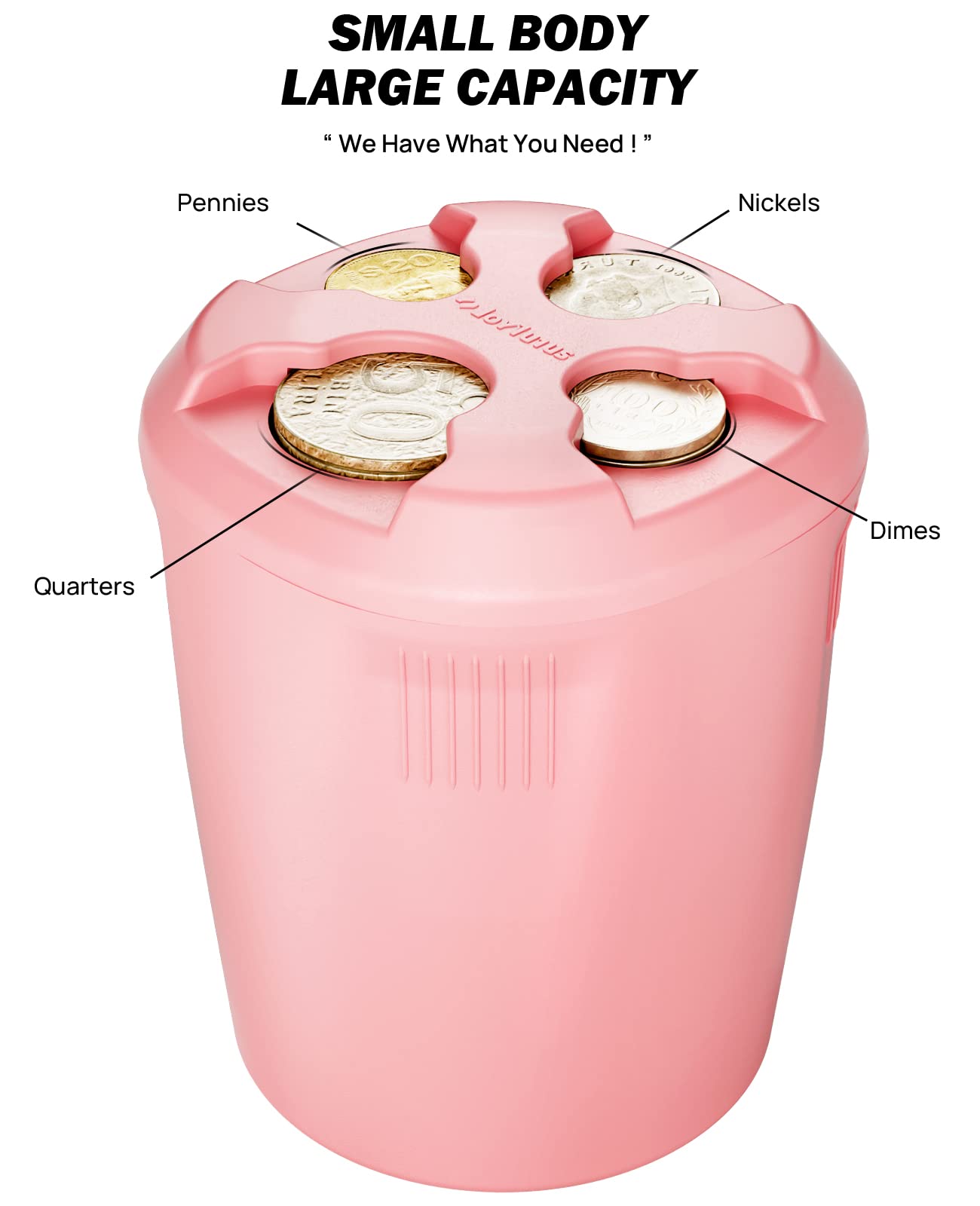 Joytutus Universal Car Coin Holder - High Capacity, Sort Coins, Fit Most Cars & Trucks (Pink)