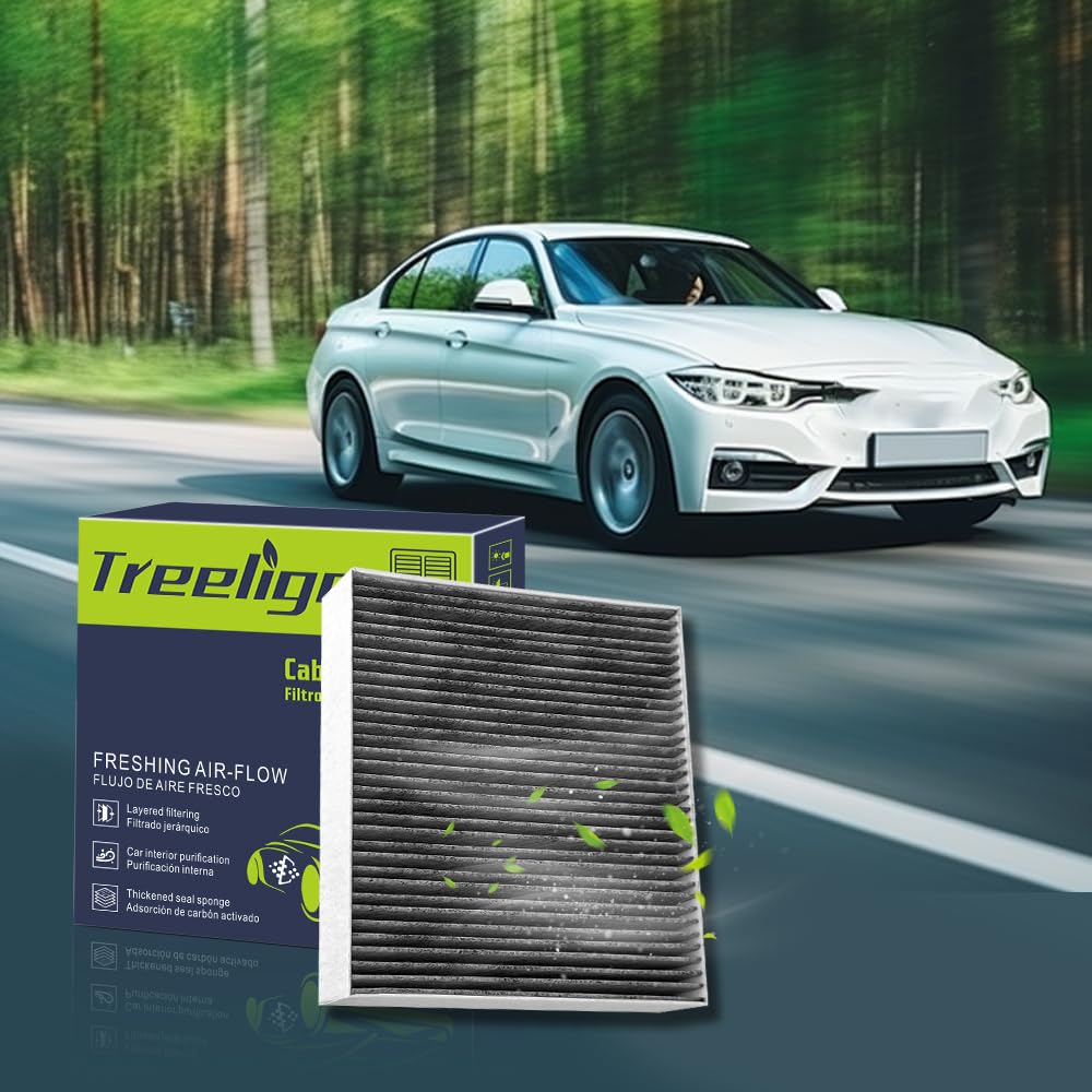 Treeligo Cf11183 Cabin Air Filter Compatible With Dodge Durango,For Jeep Grand Cherokee Grand Cherokee Wk,Coconut Shell Activate
