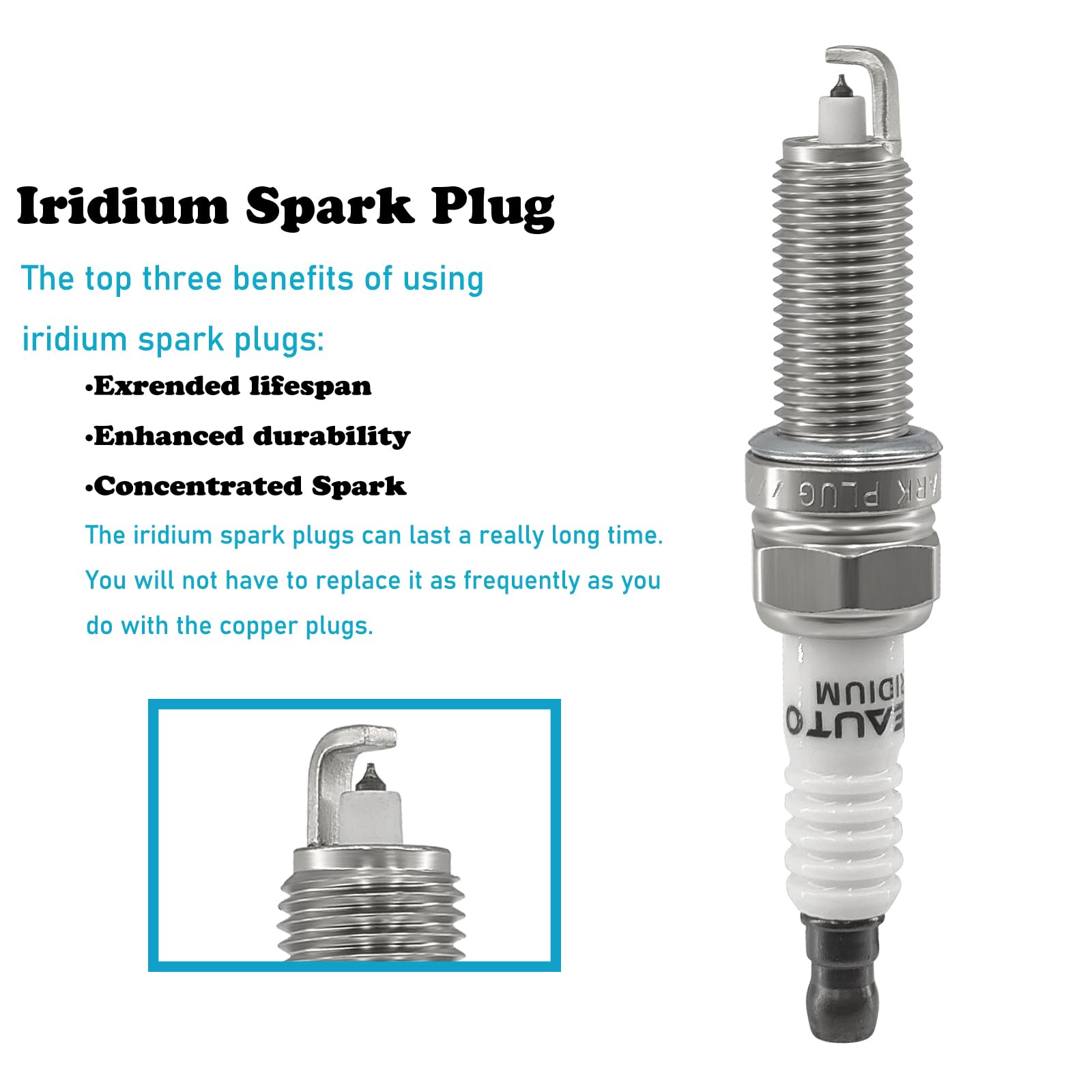 Oyeauto 93175 Set Of 6 Iridium Spark Plugs Lkr7Dix11S Compatible With Jeep&Dodge 2011-2024,Honda 1999-2024,Ram 2012-2024,Chrysle