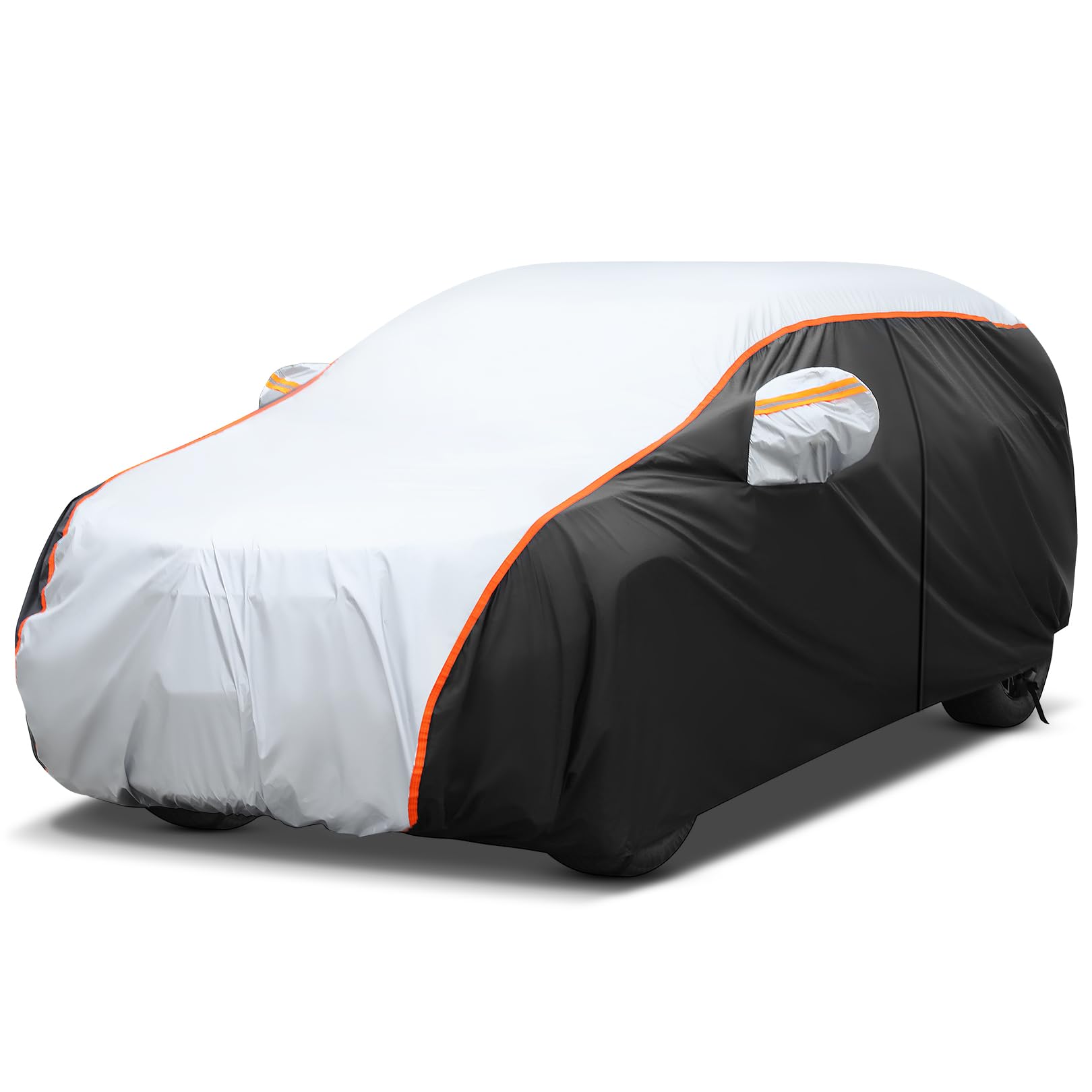10 Layers Car Cover Waterproof All Weather Rain Snowproof Uv Protection Windproof Outdoor Car Snow Cover With Zipper Cotton, Fit