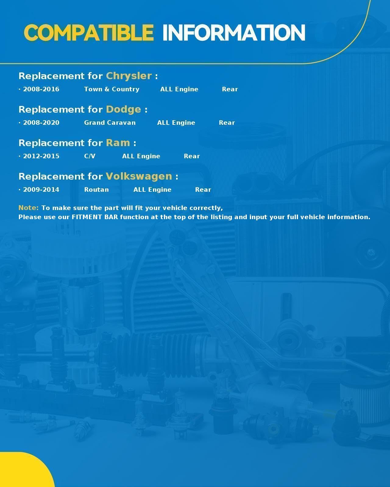 Philtop Rear Struts For Grand Caravan 2008-2020, Town & Country 2008-2016, Routan 2009-2014, C/V 2012-2015, 37290 Struts With Co