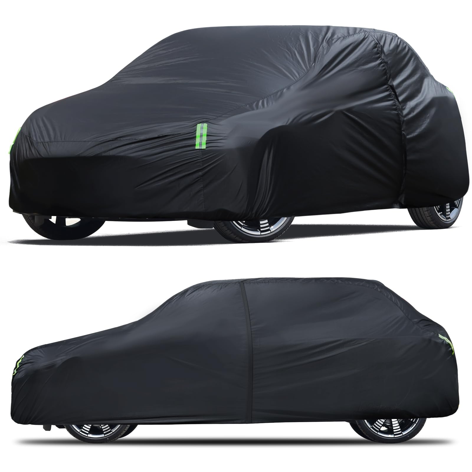 Car Cover Waterproof All Weather Full Exterior Covers w/Zipper, Size A1 Universal Fit for Nissan Versa, Kia Rio, Hyundai Accent,