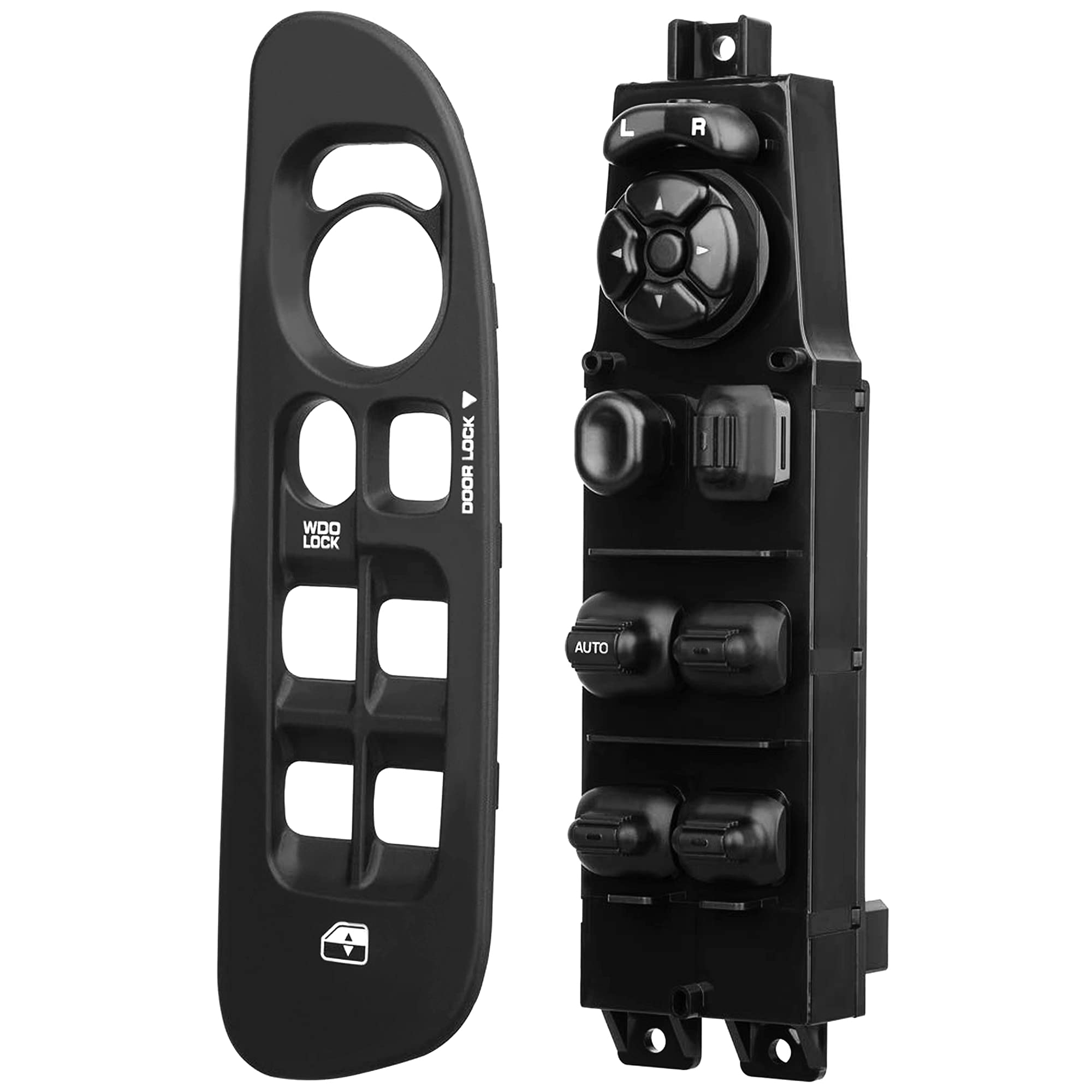 Basiker Master Power Window Switch And Bezel, Driver Side Window Switch Bezel Replacement For 2002 To 2010 Dodge Ram 1500 2500 3