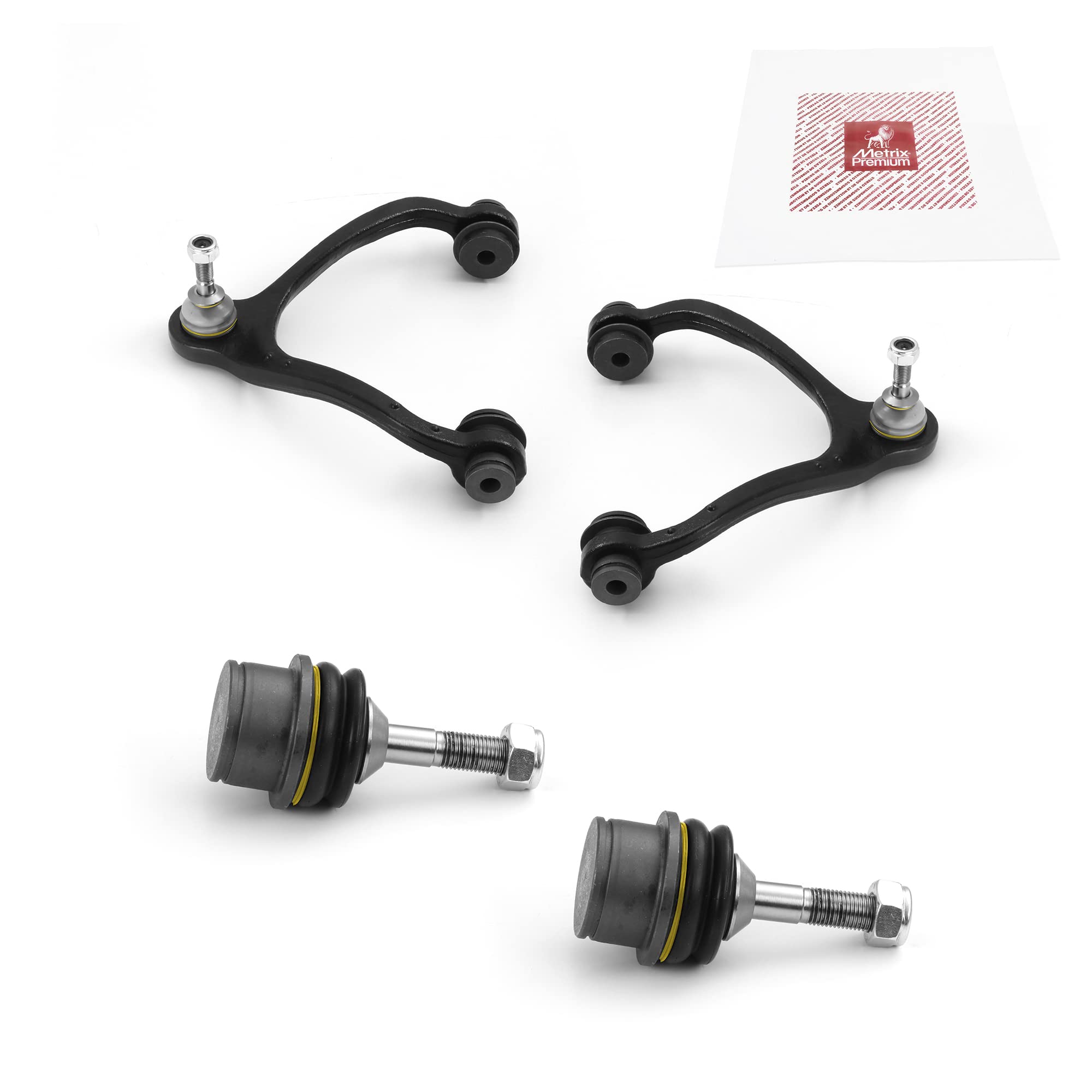 Metrix Premium Chassis Parts - 4 Pc Front L/R Upper Control Arm & Front Lower L/R Ball Joint Kit Fits 03-05 Ford Crown Victoria,