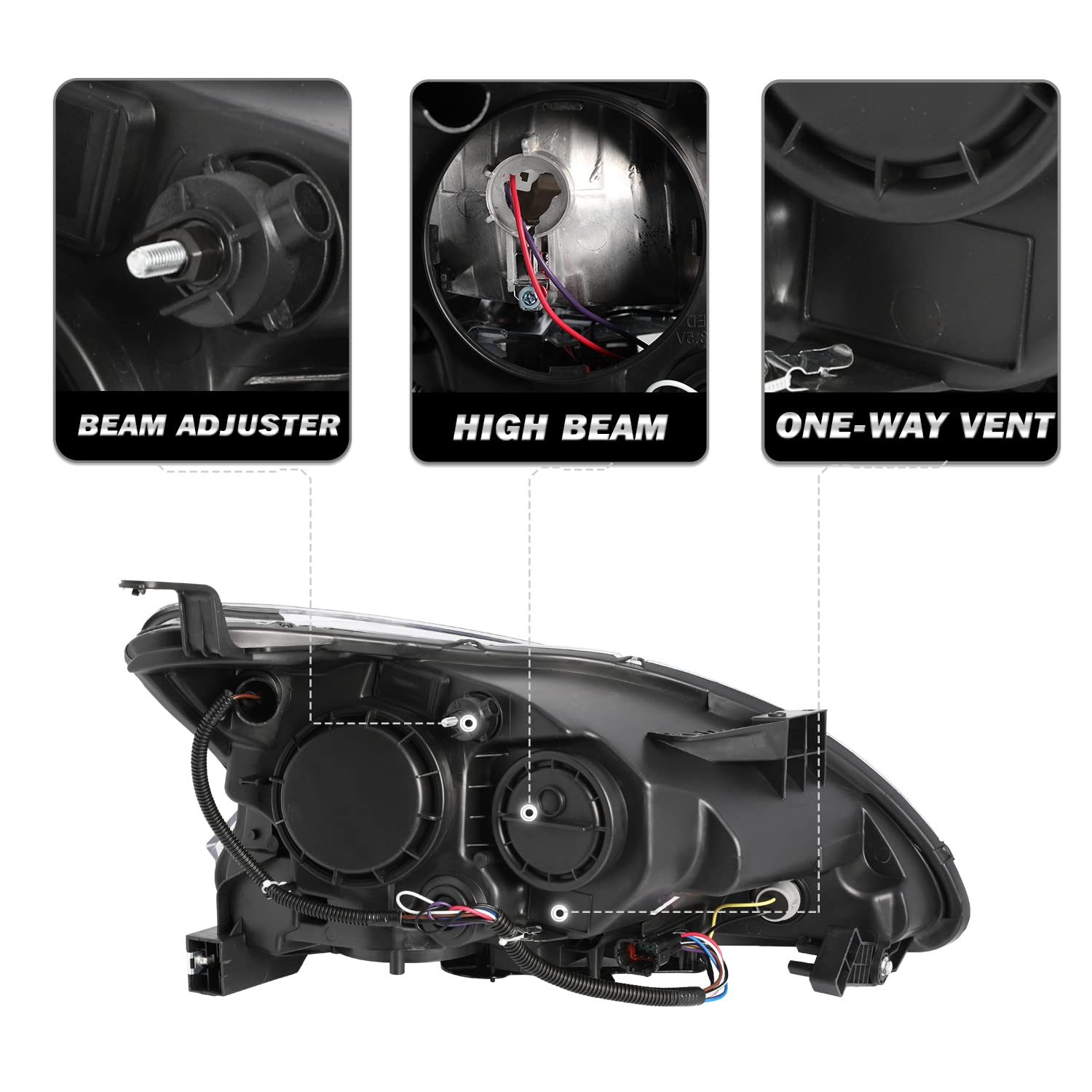 Sockir Headlight Assembly Fit For 2013-2015 Nissan Sentra Oem Style Headlamp Replacement Left Driver Side