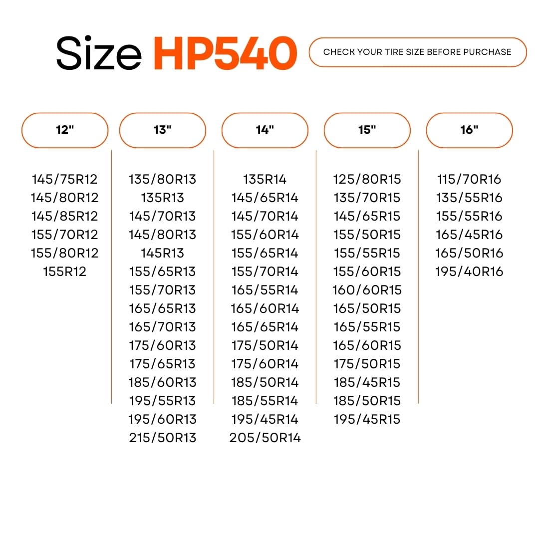 Autosock For Passenger Vehicles Hp540, Snow Socks For Tires, Pack Of 2