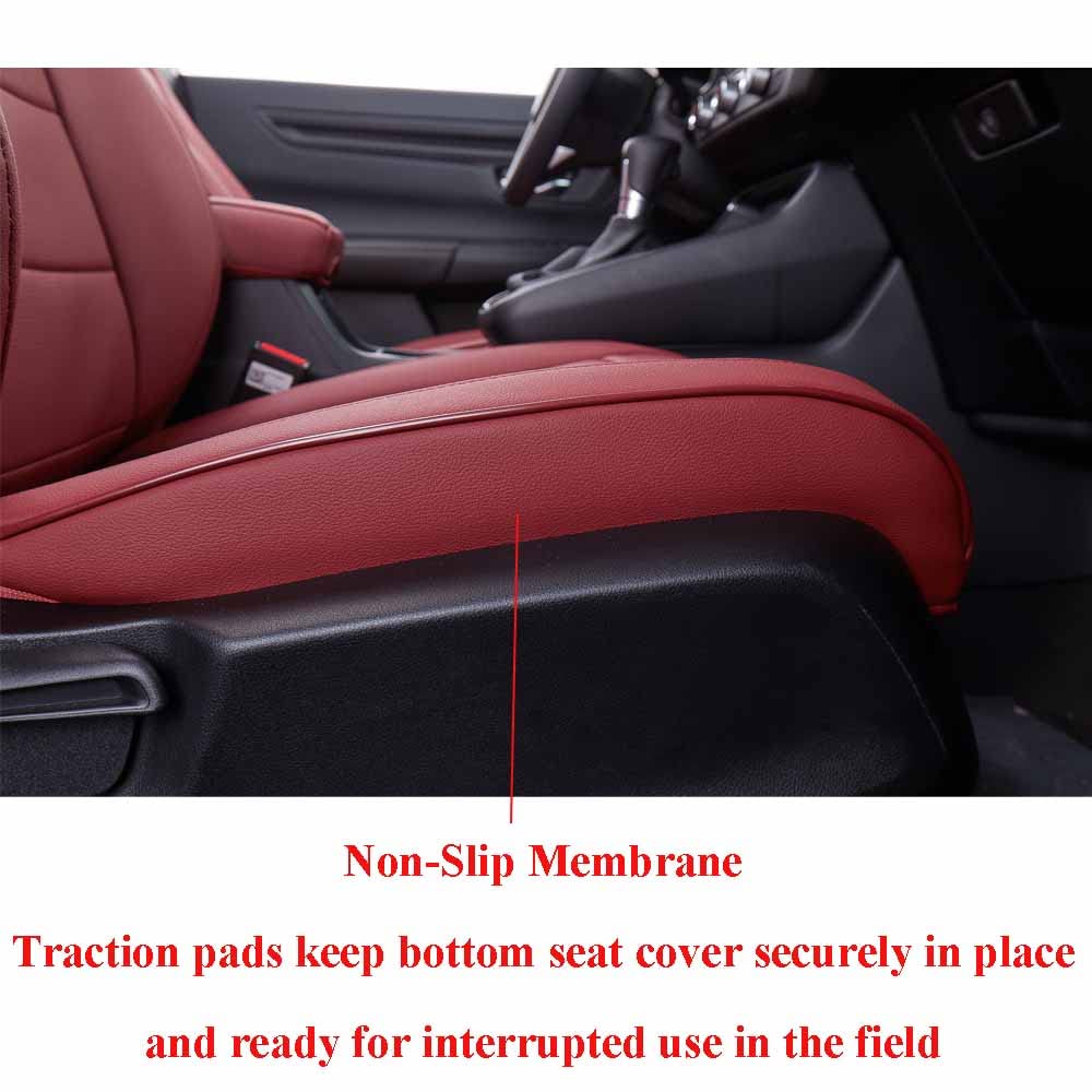 Ekr Custom Fit Crv Seat Covers For Select Honda Crv 2017 2018 2019 2020 2021 2022 - Full Set,Leather (Burgundy)