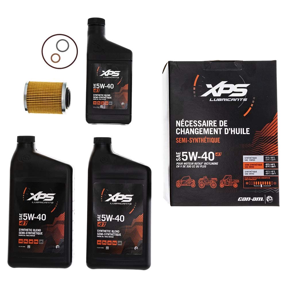 CAN-AM ATV/SXS 4T 5W-40 Synthetic Blend Oil Change Kit for Rotax 500 cc or more V-Twin engine