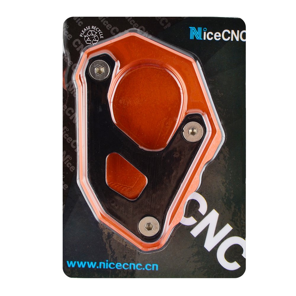 NICECNC Orange Kickstand Kick Side Stand Extension Plate Compatible with KTM 690 Enduro R/SMC R 2019-2021,1050/1090/1190/1290 Ad