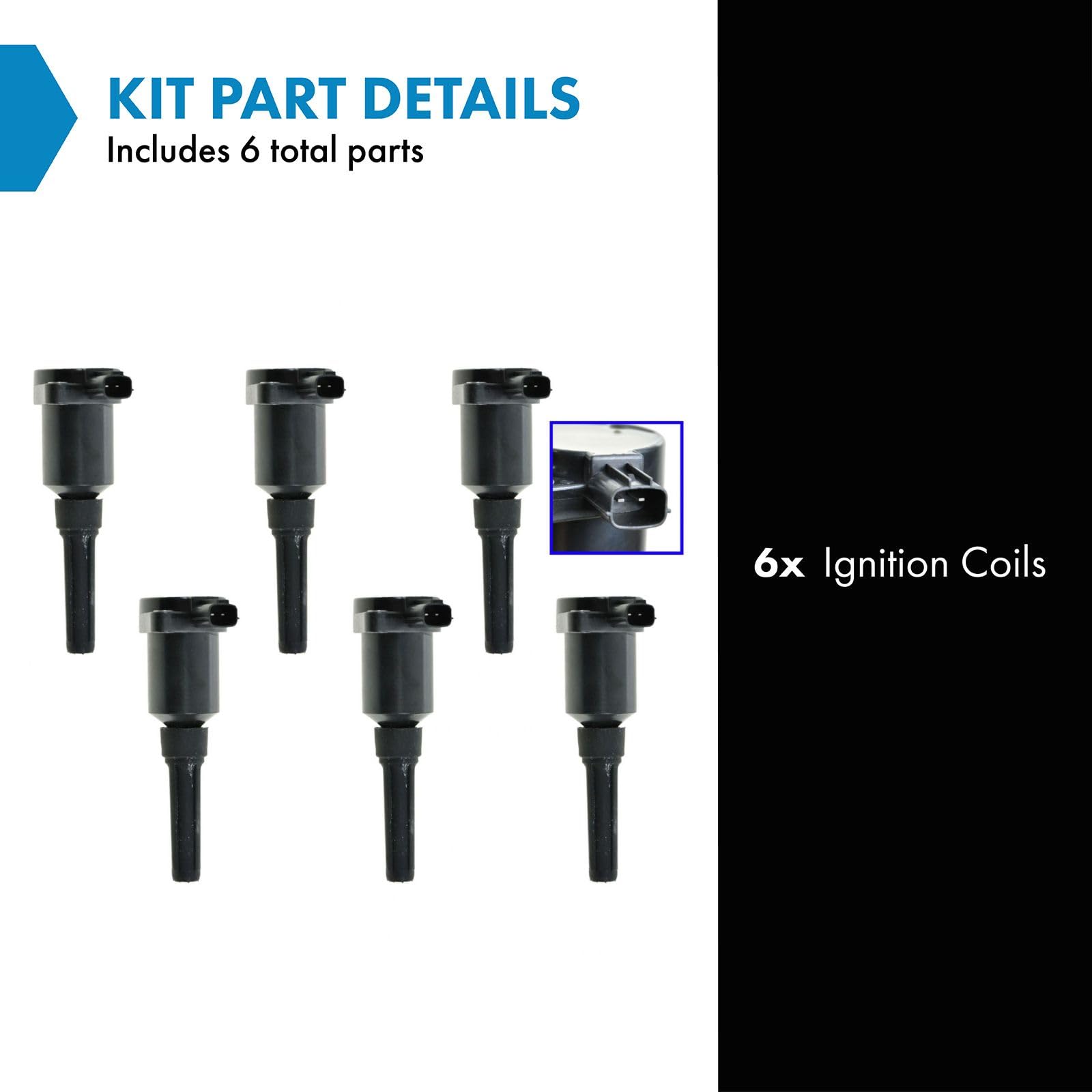 Trq Ignition Coil Set Compatible With 1995-1997 Jaguar Vanden Plas Xj6 Xjr 1995-1996 Xjs