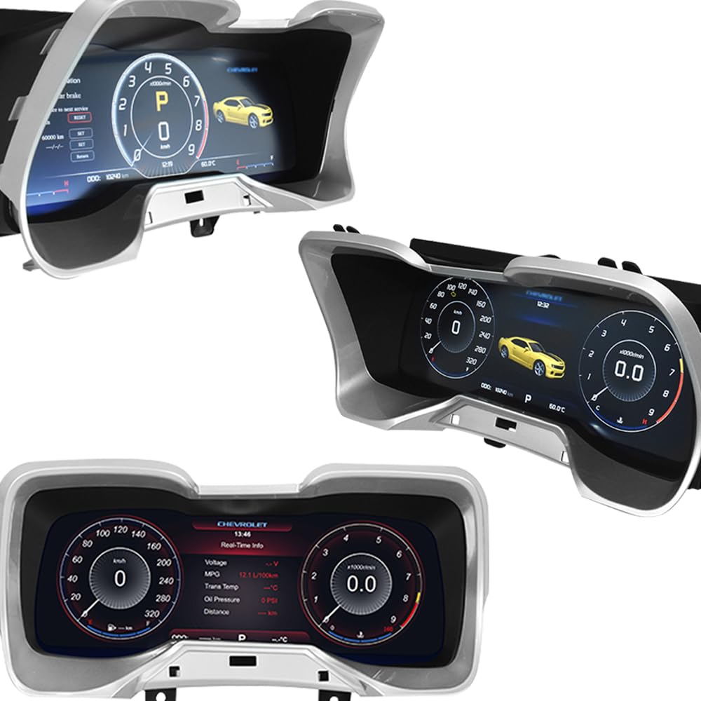 Xuenav 12.3 Inch Digital Dash Instrument Cluster Replacement For 2010 2011 2012 2013 2014 2015 Camaro. Linux Lcd Cluster Gauge D