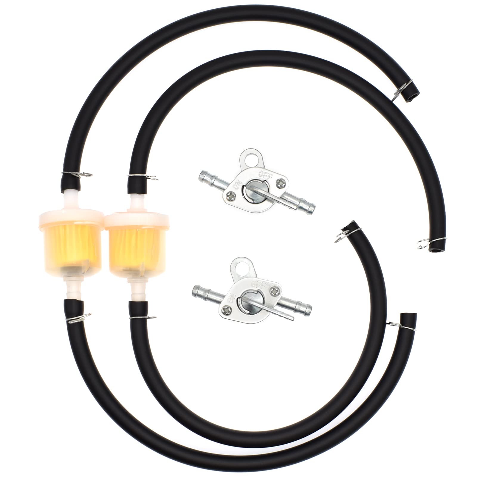 Riyitauto 1/4 Fuel Line Gas Fuel Hose Oil Filter Clamps Inline Fuel Shut Off Valve Petcock Petrol Switch For 50Cc 70Cc 110Cc 125Cc 150Cc 250Cc Baja 90Cc Ba150 Chinese Atv Apollo Pit Dirt Bike Go Kart