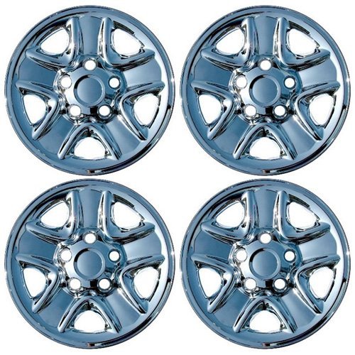 IWC IWCIMP77X Set of 4 Chrome 18 Inch Hub Cap Wheel Skins with Center for 07-14 Toyota Tundra 18x8 Inch 5 Lug Steel Rim