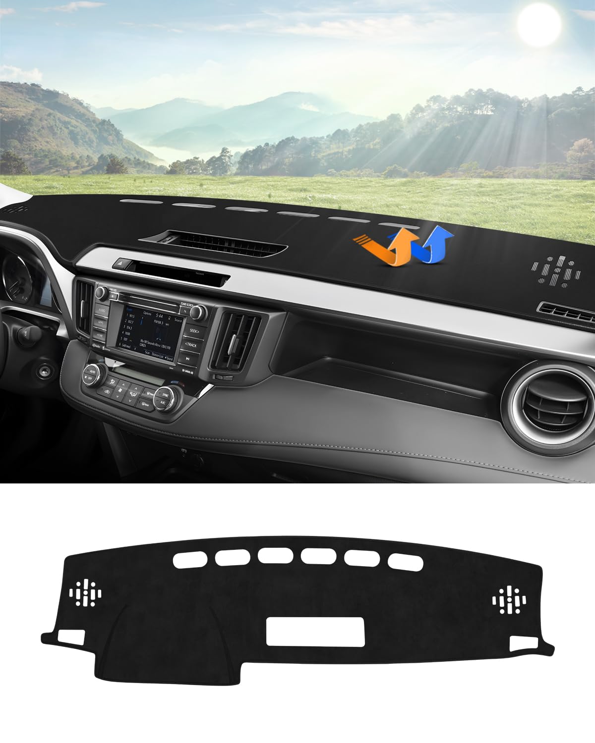 Cartist Custom Fit For Dash Cover Mat Toyota Rav4 2013-2018 Accessories Suede Dashboard Cover Nonslip Dashboard Mat Protector Su