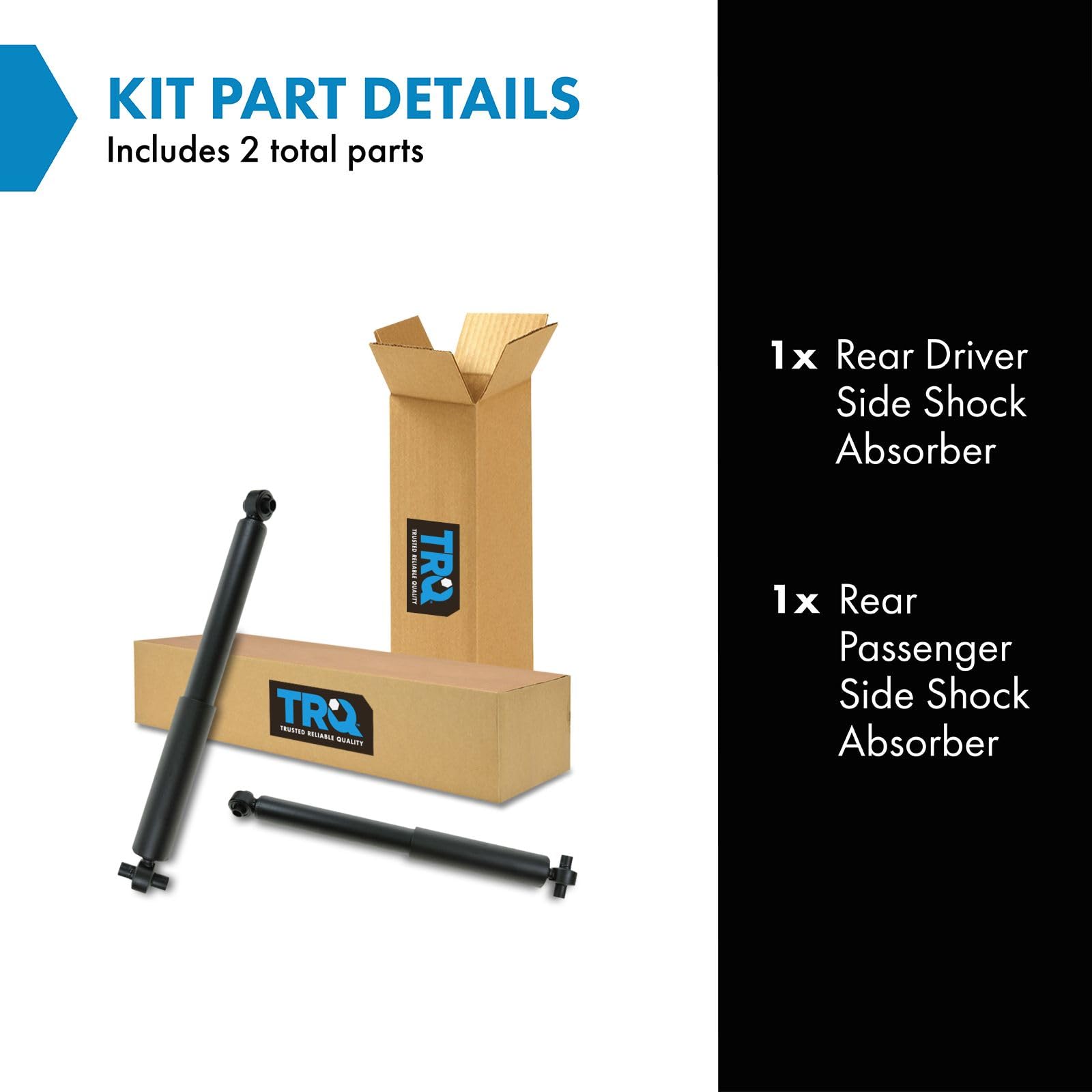 Trq Rear Shock Absorber Set Compatible With 2001-2010 Chrysler Pt Cruiser
