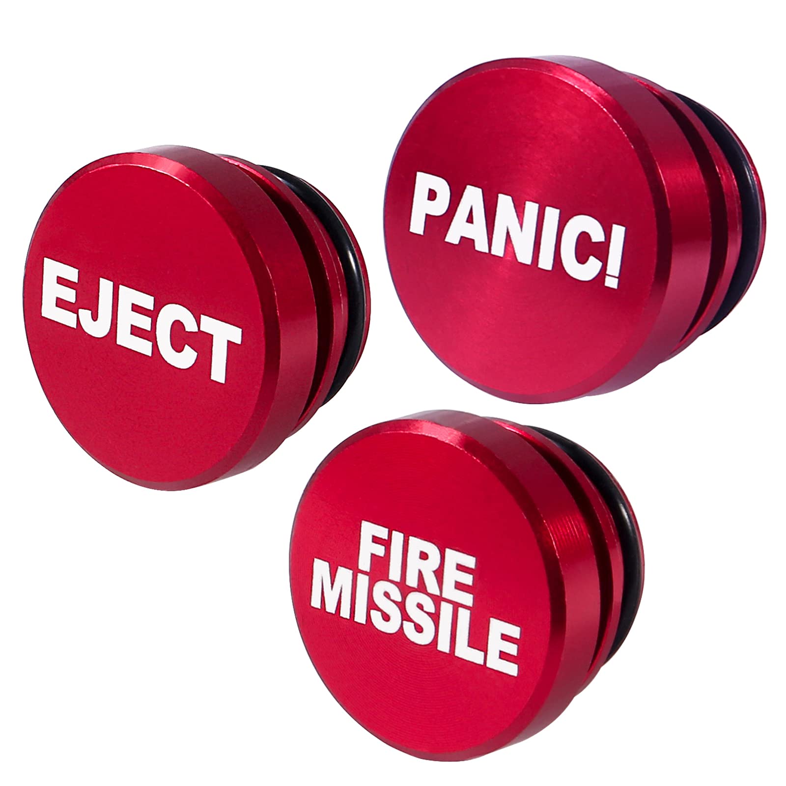 Melife 3 Pack Billet Aluminum Car Cigarette Lighter Plug Replacement, Eject Button Universal Push Button Fits Most Automotive Ve