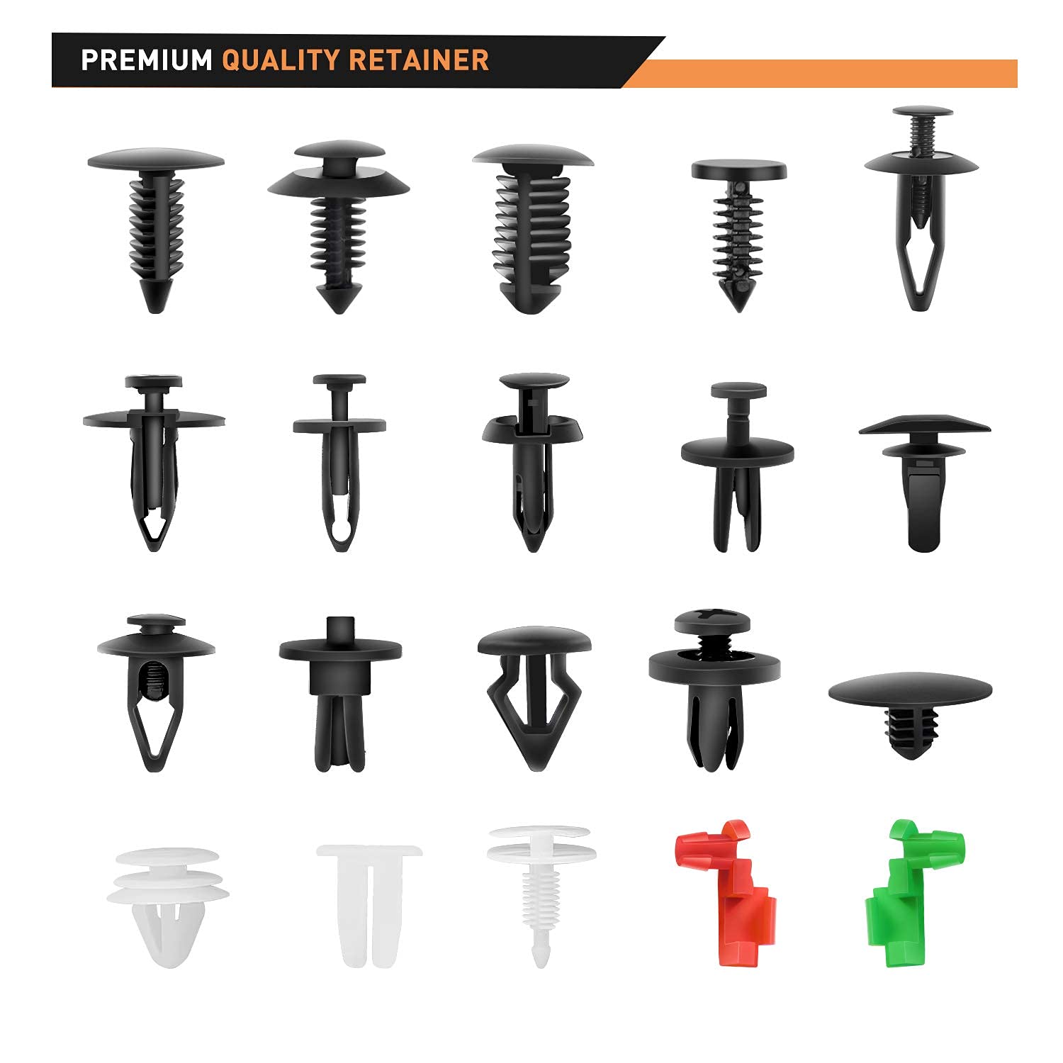 GOOACC 425 Pcs Car Body Retainer Clips Set Tailgate Handle Rod Clip Fastener Remover - 19 Popular Sizes Auto Push Pin Rivets -Do