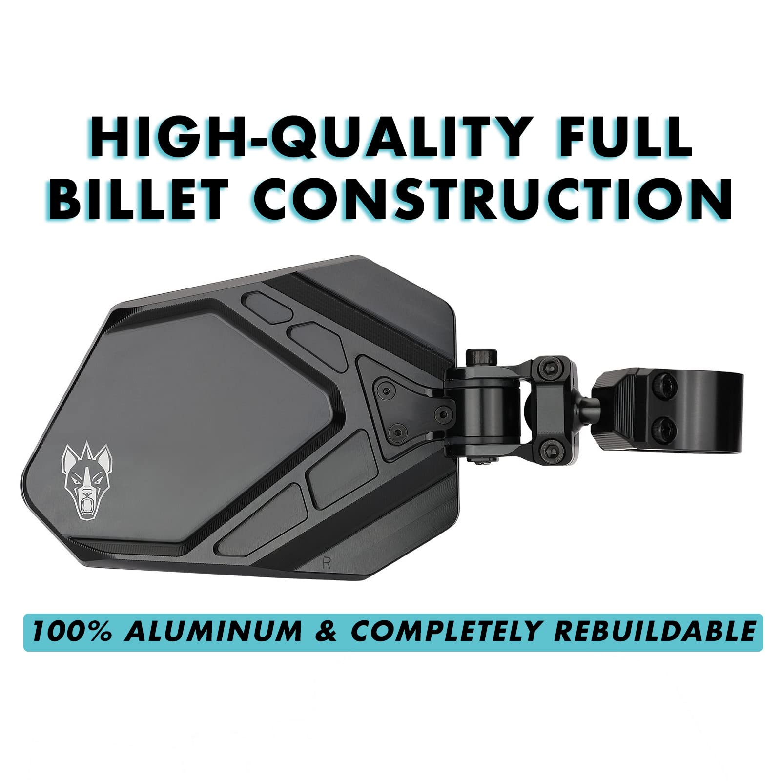 CUERO PRO Black 1.75'' - Side Mirrors for UTV Set - UTV Mirror Set Includes 2 Mirrors - Compatible with Bar Size of 1.75'' - RZR