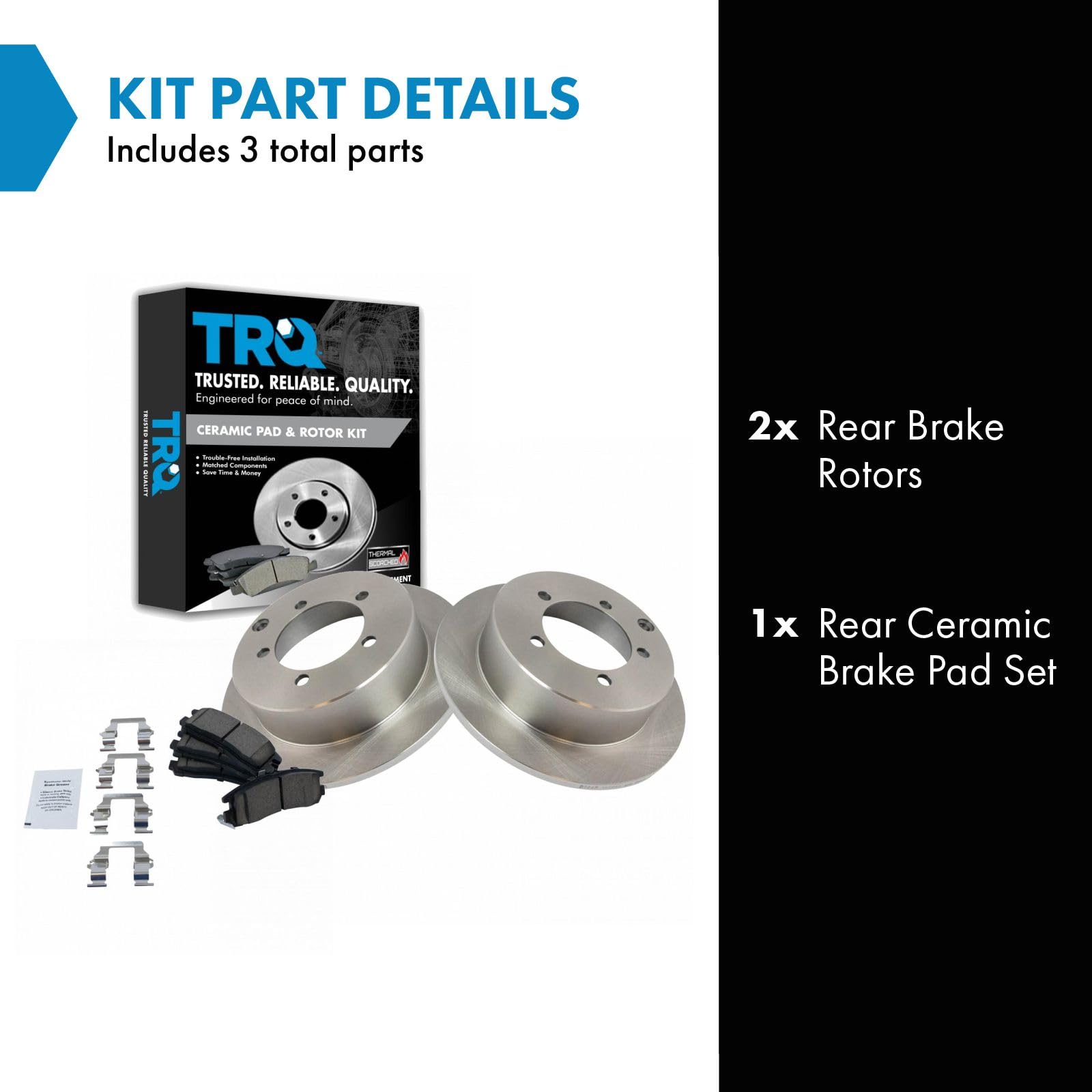 Trq Rear Posi Ceramic Brake Pad &Rotor Set Kit For Chrysler Sebring Eclipse