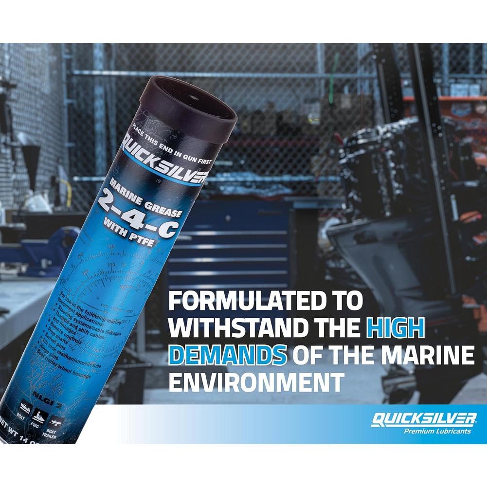 Quicksilver 802863Q1 2-4-C Marine Grease/Lubricant With Ptfe - 14 Oz. Cartridge