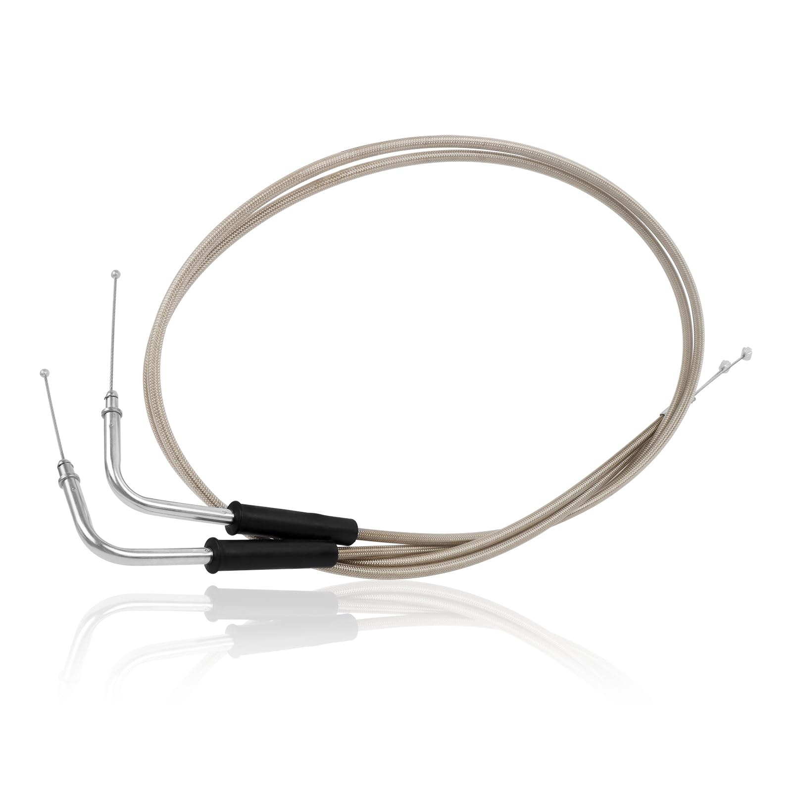 CHIFUN Motorcycle Throttle Idle Cable Braided Wire Kit Stainless Steel 43'' Long Throttle Gas Cable Compatible with Harley Dyna 