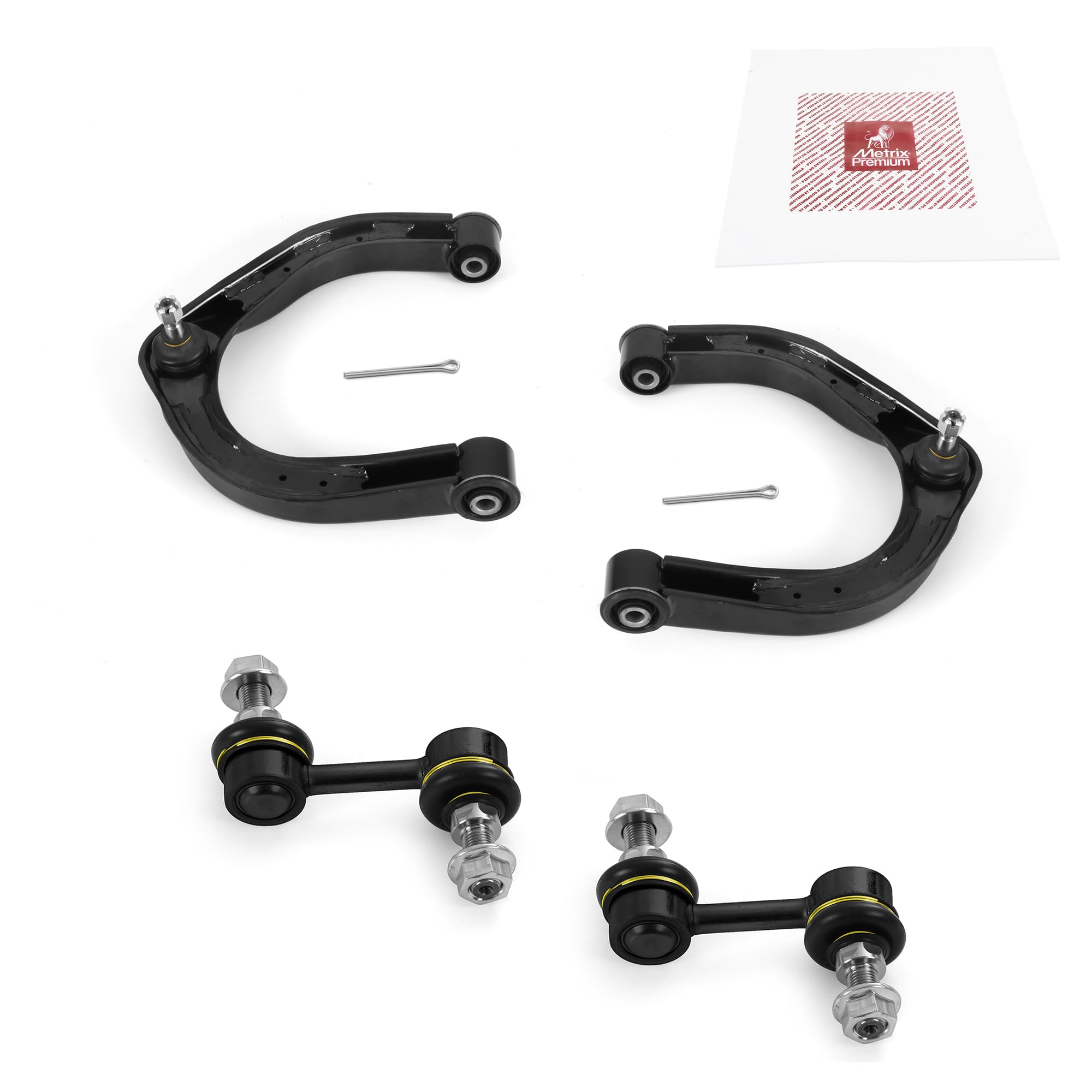 Metrix Premium Chassis Parts - 4 Pc Front L/R Upper Control Arm & Front Sway Bar Stabilizer End Link Kit Fits 04-10 Infiniti Qx5