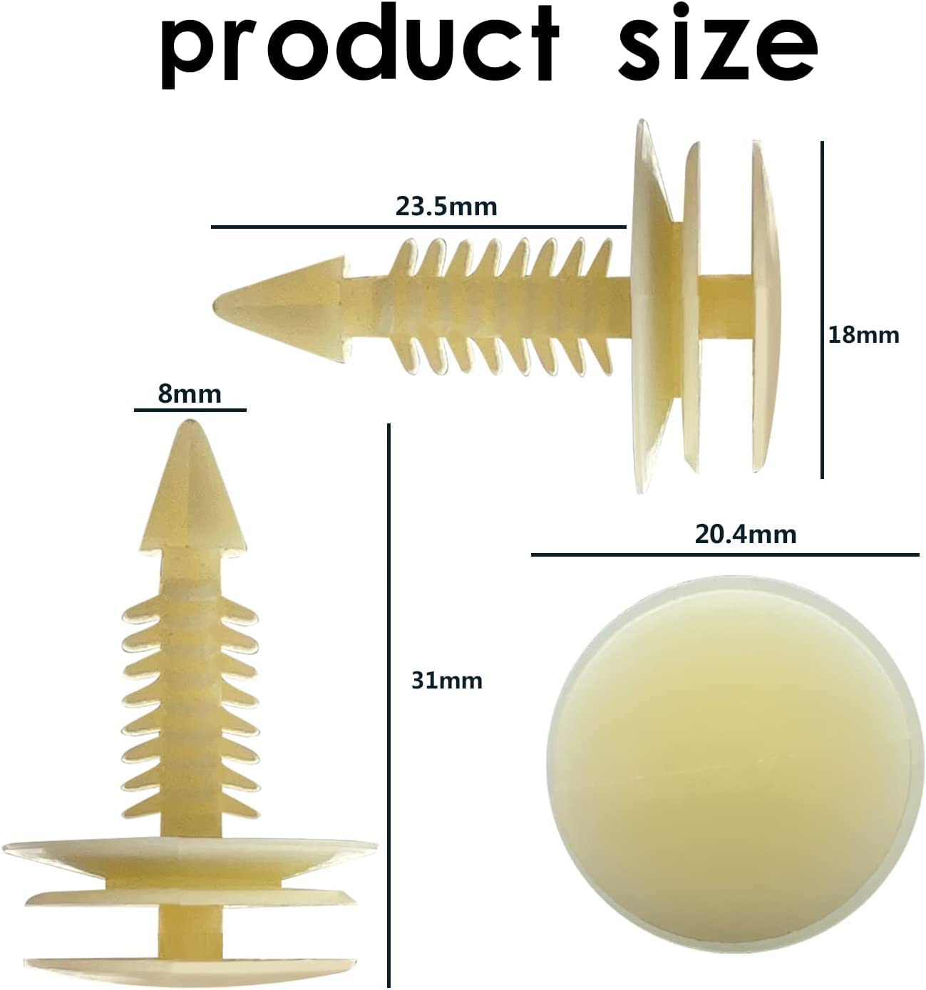 20Pcs 8Mm Hole Door Trim Panel Retainer Trimming Fasteners Compatible With Gm Chevy Buick Gmc Jimmy Pontiac 10153057