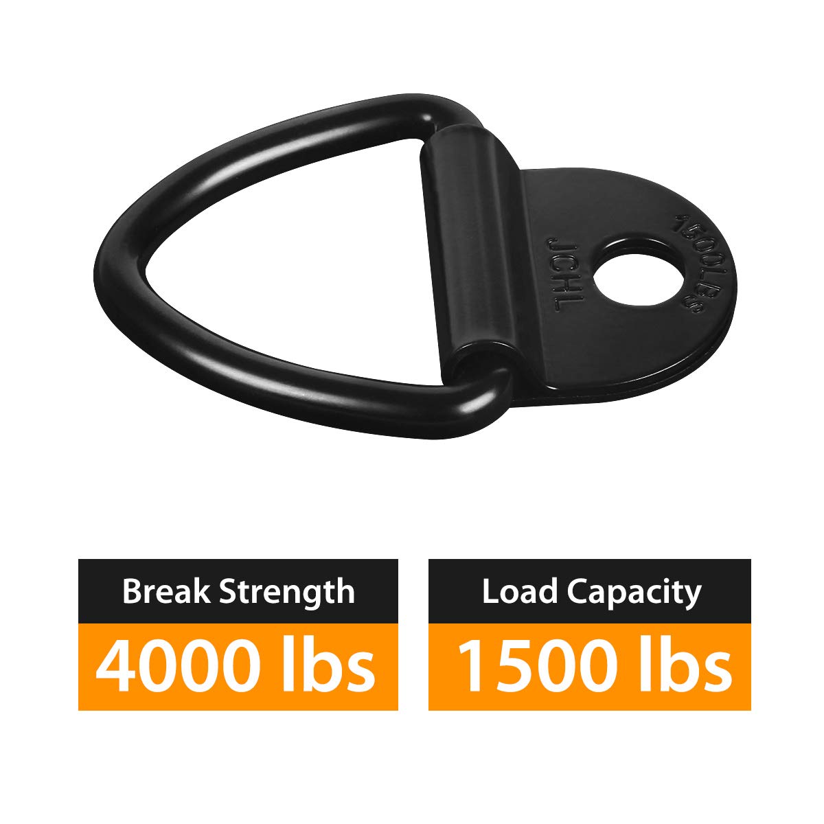 Jchl Cargo Tie-Down Anchors, 4Pcs 2'' Black Steel V-Ring Bolt On Trailer Anchor Trailer Cargo Rope Bolt On Surface Mounting Clip