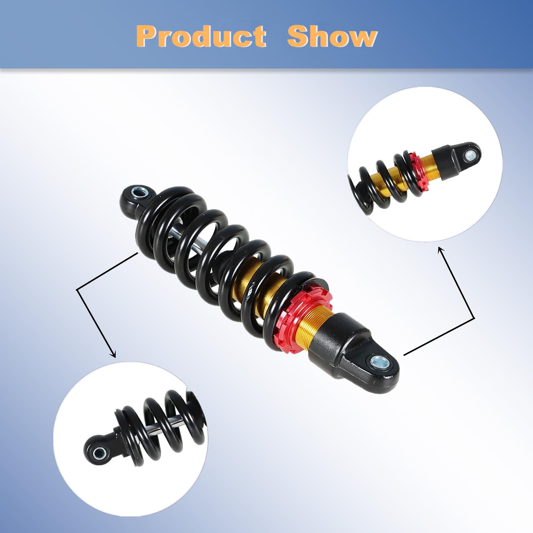 waltyotur 10.5 270mm Rear suspension Shock Absorber Spring Replacement for Dirt Pit Bike SDG SSR Coolster 110cc 125cc 800lbs