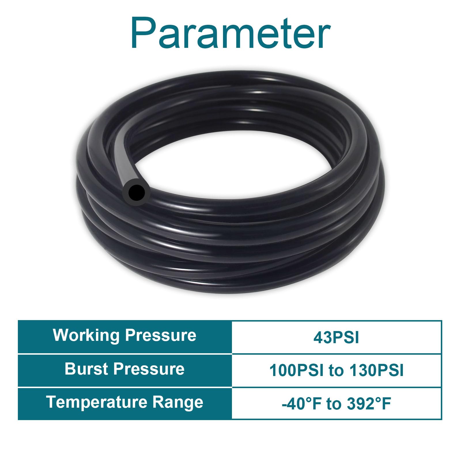 Gephynm Vacuum Hose Automotive, 10 Ft 1/4 Inch Id Vacuum Line, 130Psi Max Pressure Vacuum Lines Automotive, Silicone Hose