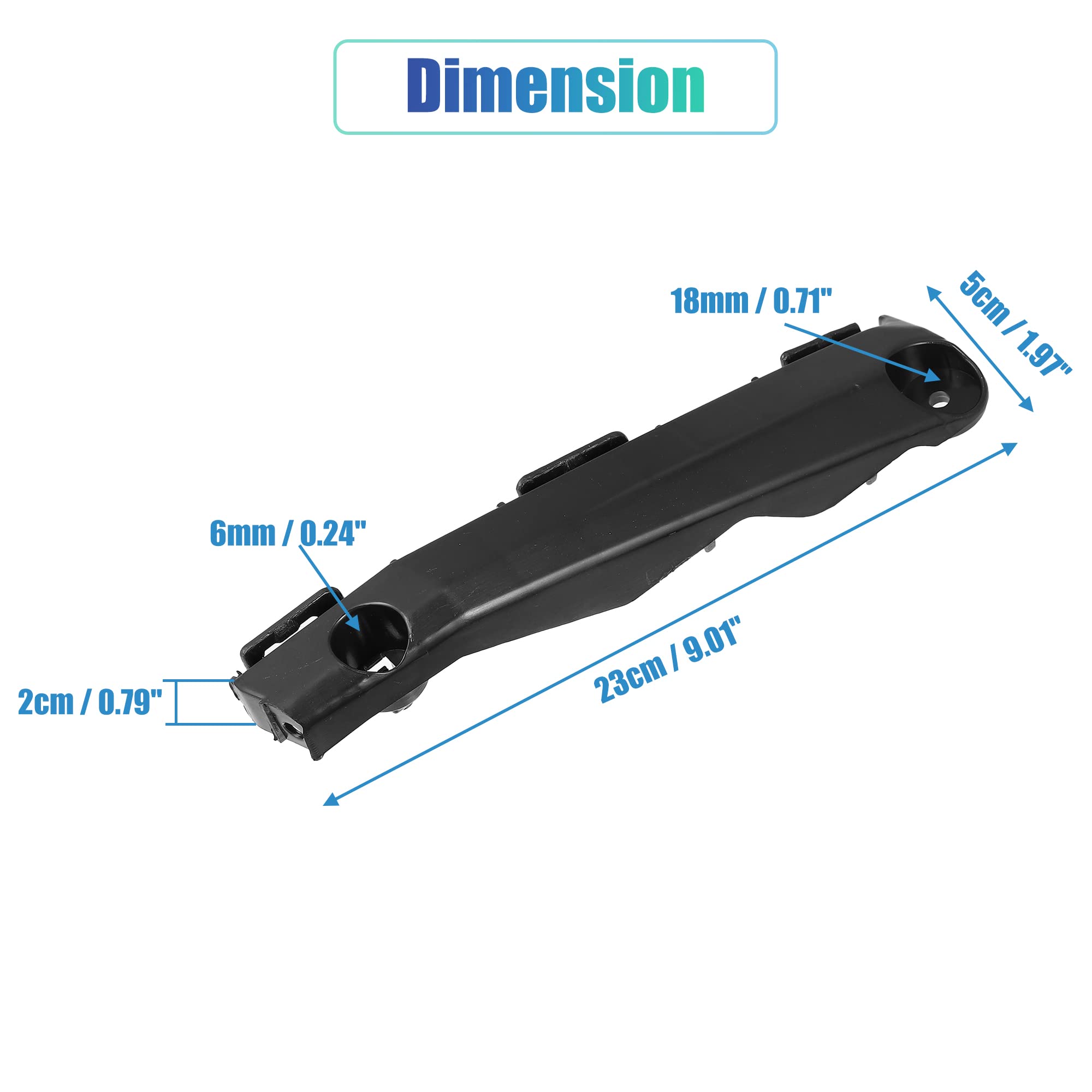 X AUTOHAUX Front Bumper Bracket Retainer Support for Toyota Camry 2012-2015, Left & Right Pair, Black, OEM 5253606120 5253506130