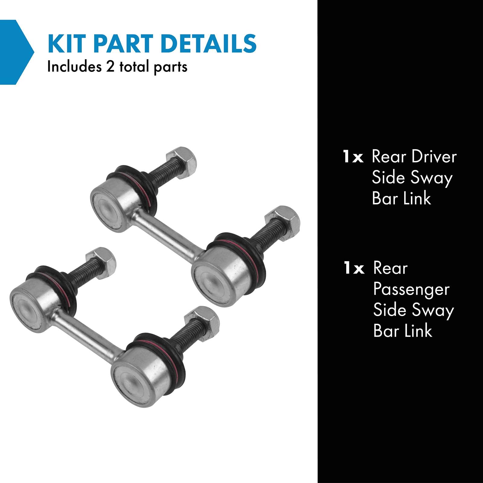 Trq Rear Sway Bar Stabilizer Link Set Compatible With 2003-2008 Subaru Forester 2004-2007 Impreza