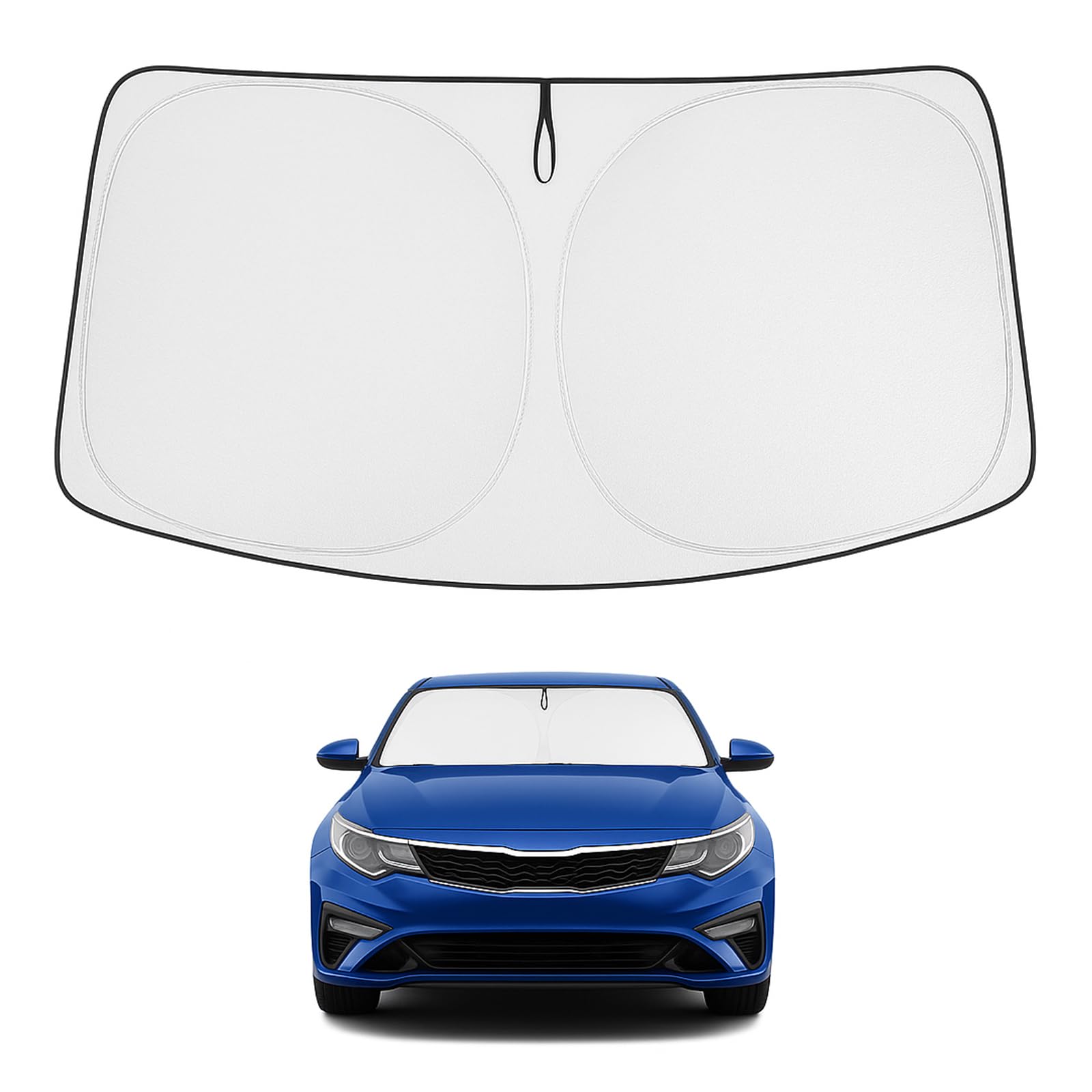Proadsy 2025 Upgrade Windshield Sun Shade Custom Fit Kia Optima 2016-2024 2025 4-Layer Foldable Front Sunshade Protector Sun Vis