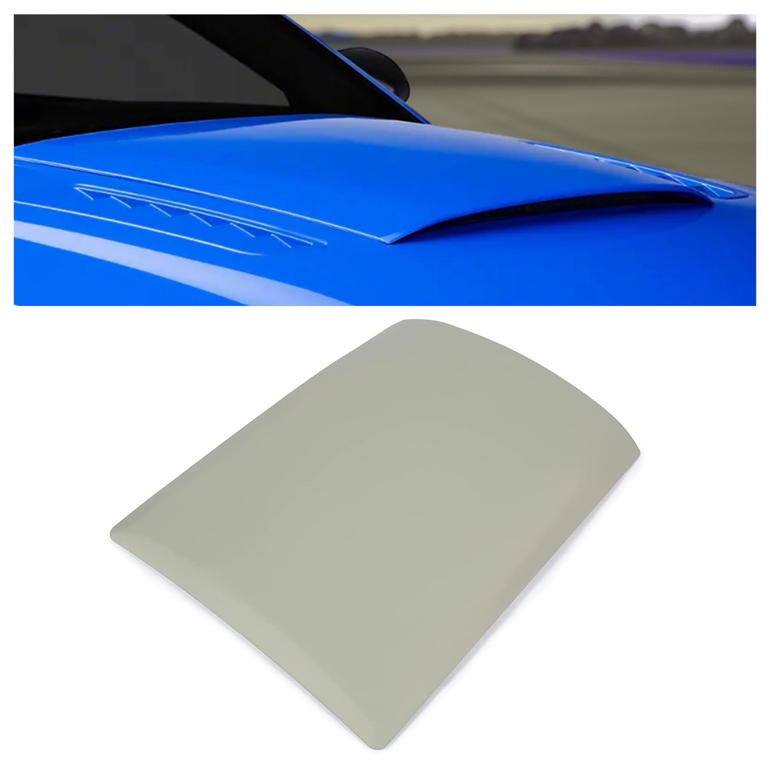 Kojem Hood Scoop Compatible with 2013-2014 Ford Mustang Air Intake Vent Gray