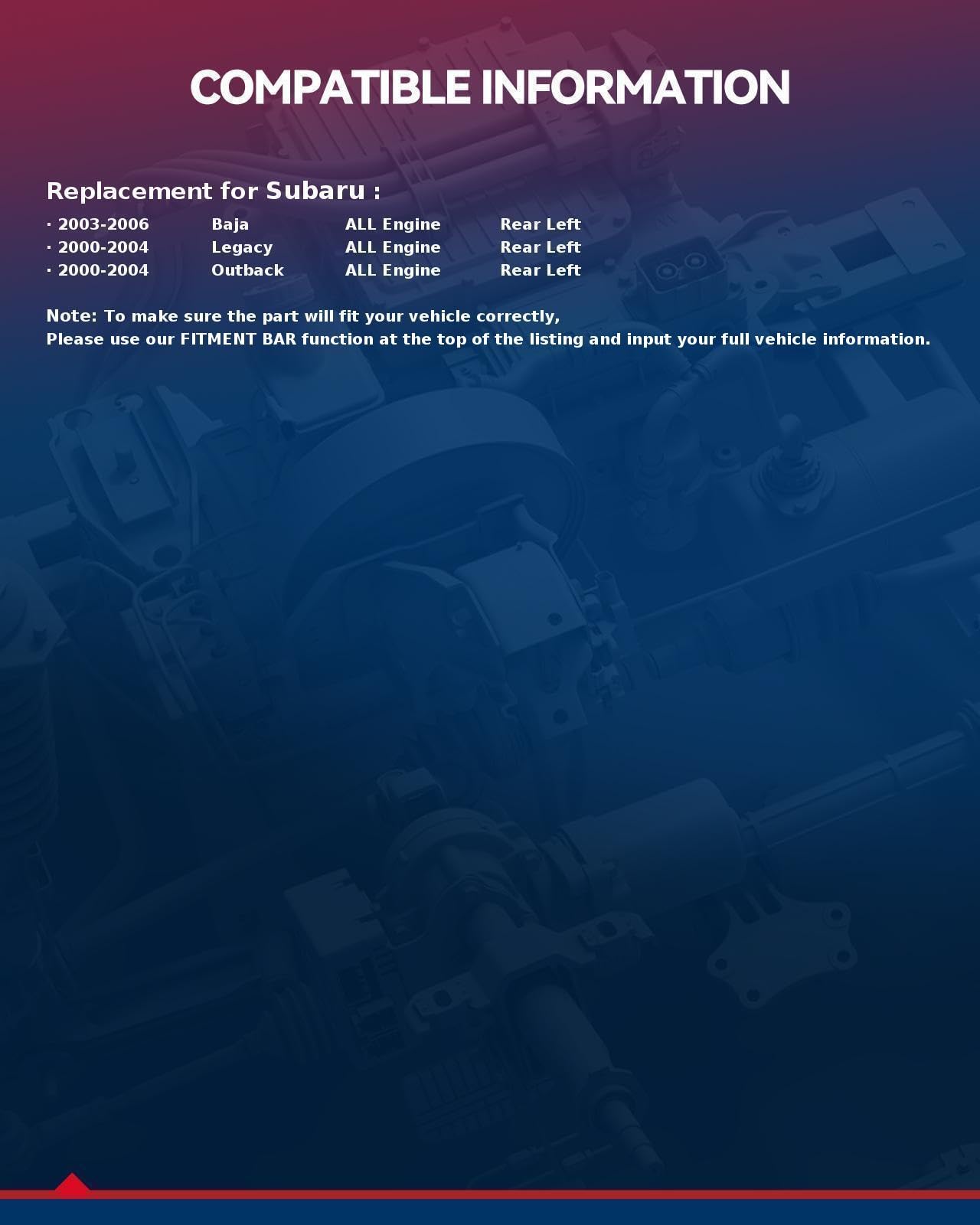 Kax Disc Brake Caliper Assembly Fit For Subaru Outback 2000-2004, Legacy 2000-2004, Baja 2003-2006, Rear Left Driver Side, 19B25