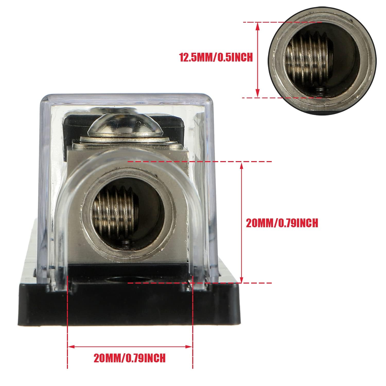Bojack 0/2/4 Gauge Awg In Line Anl Fuse Holder With 500 Amp Fuse