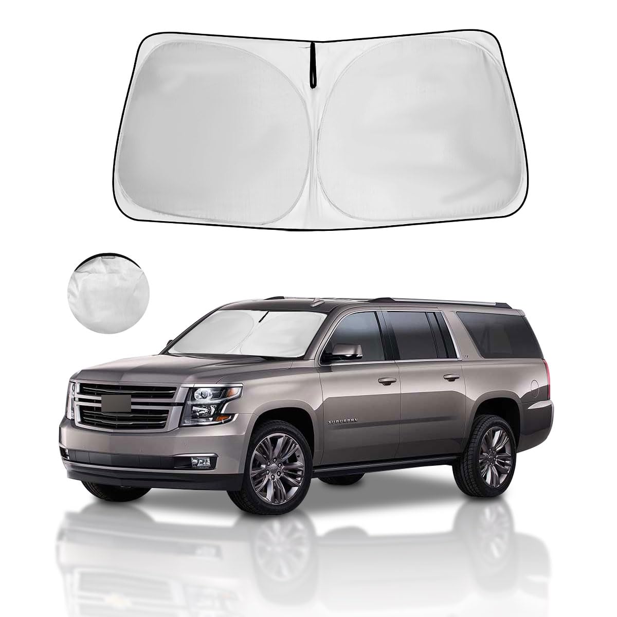 Car Windshield Sun Shade Suv Front Window Sunshade Protector Foldable For 2025 2024 2023 2022 2021 Chevrolet (Chevy) Tahoe Z71,