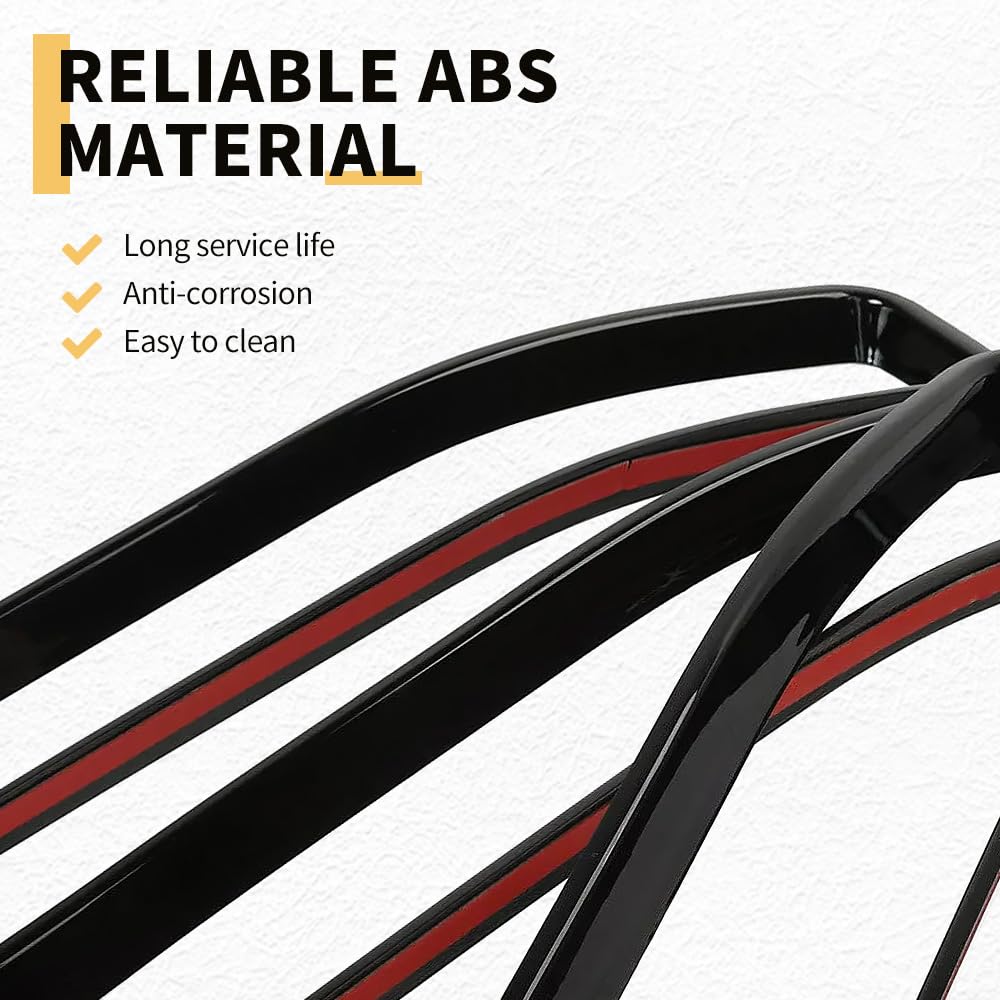 MAXDOM Grille Inserts Headlight Covers Set Fits for (2018-2023) Wrangler JL and Gladiator JT partial models Part#6KM37MRCAA (Bla