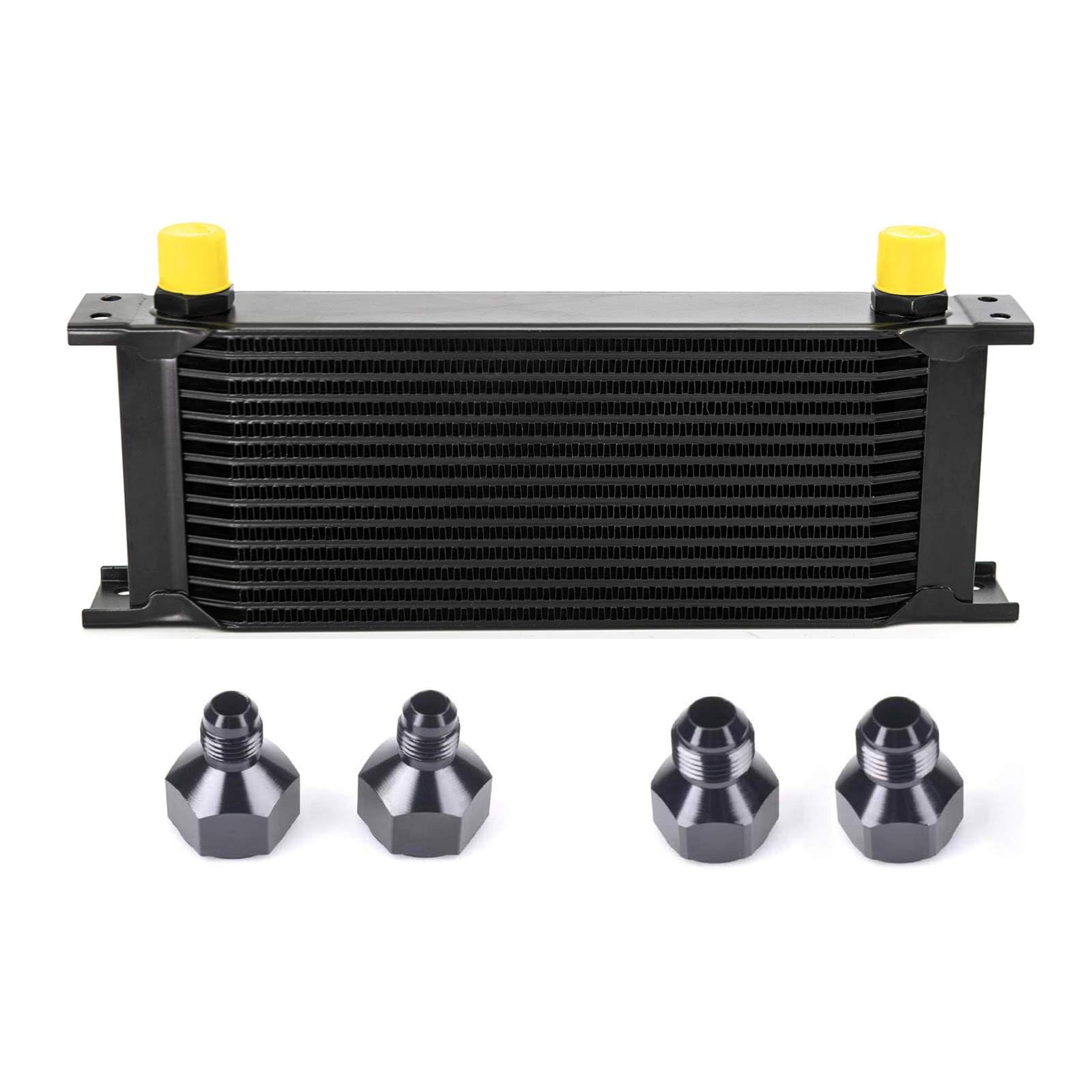 ZHSYMX 15 Row AN10-10AN Stacked Plate Oil Cooler With 6AN 8AN Adapter Universal Engine Transmission British Radiator Oil Cooler 